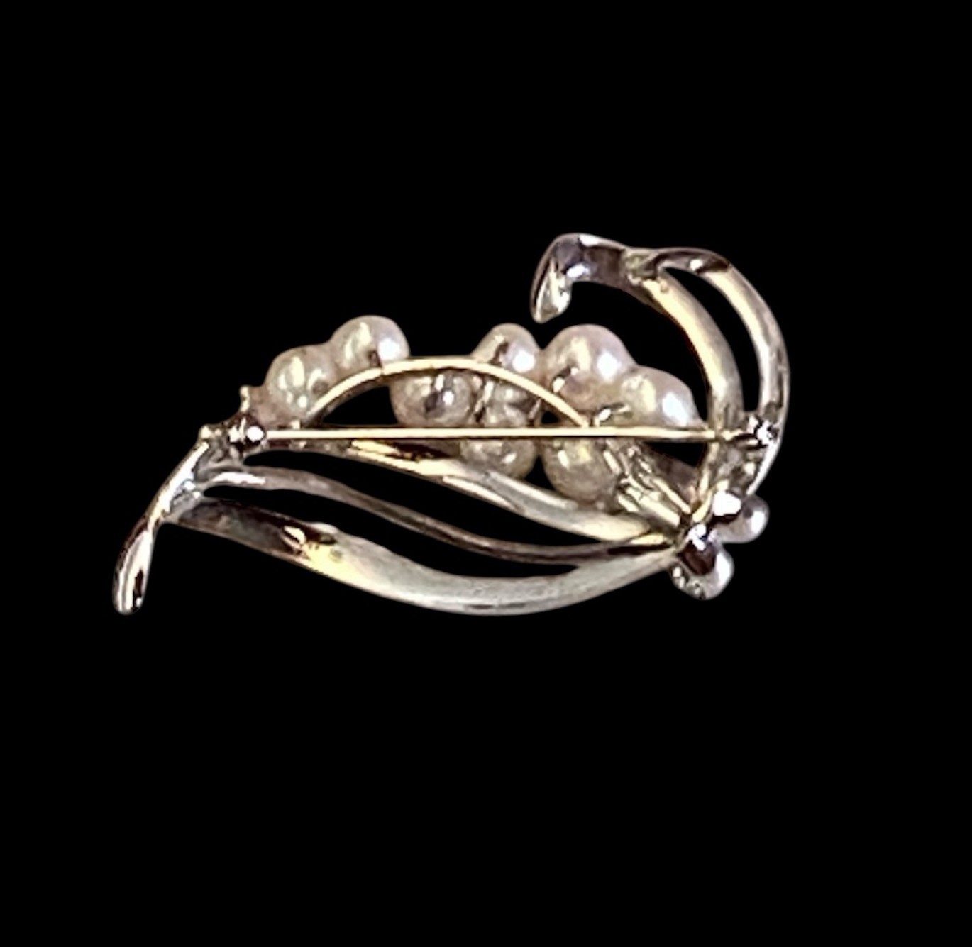 Mikimoto Akoya Pearls Sterling Silver Brooch 8Grams