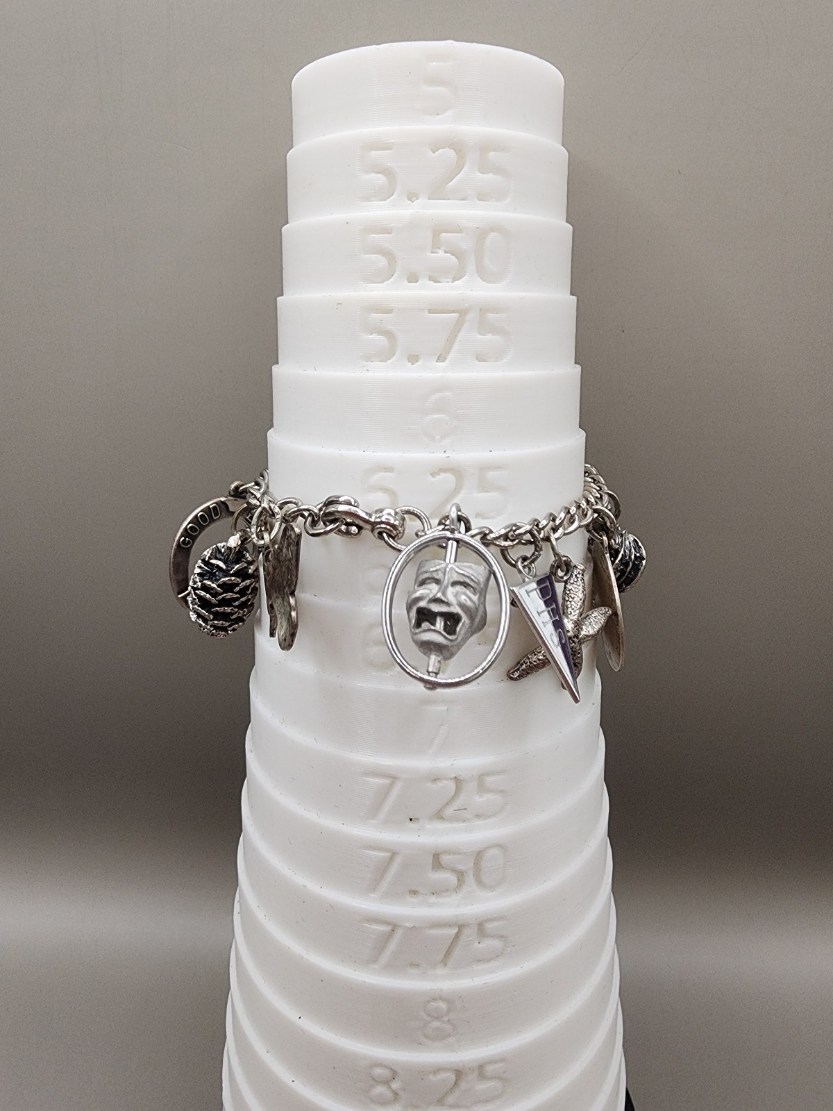 Vintage BEAU Sterling Silver Charm Bracelet 10 Charms Mechanical Theater 40g