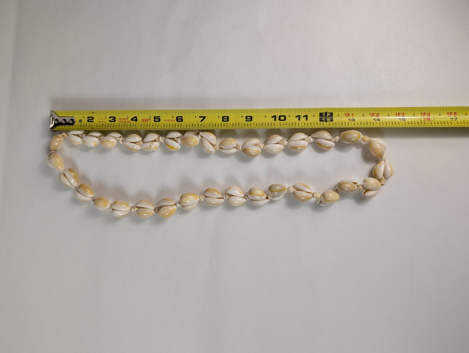 Vintage Hand Knotted Polished Large Sea Shell Beaded Long Necklace Unique Design