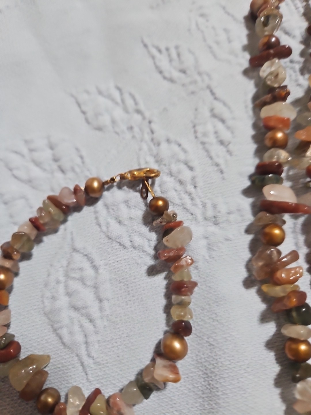 Vintage Multi-Stone Necklace and Bracelet Set 17.5in Necklace And 7in Bracelet