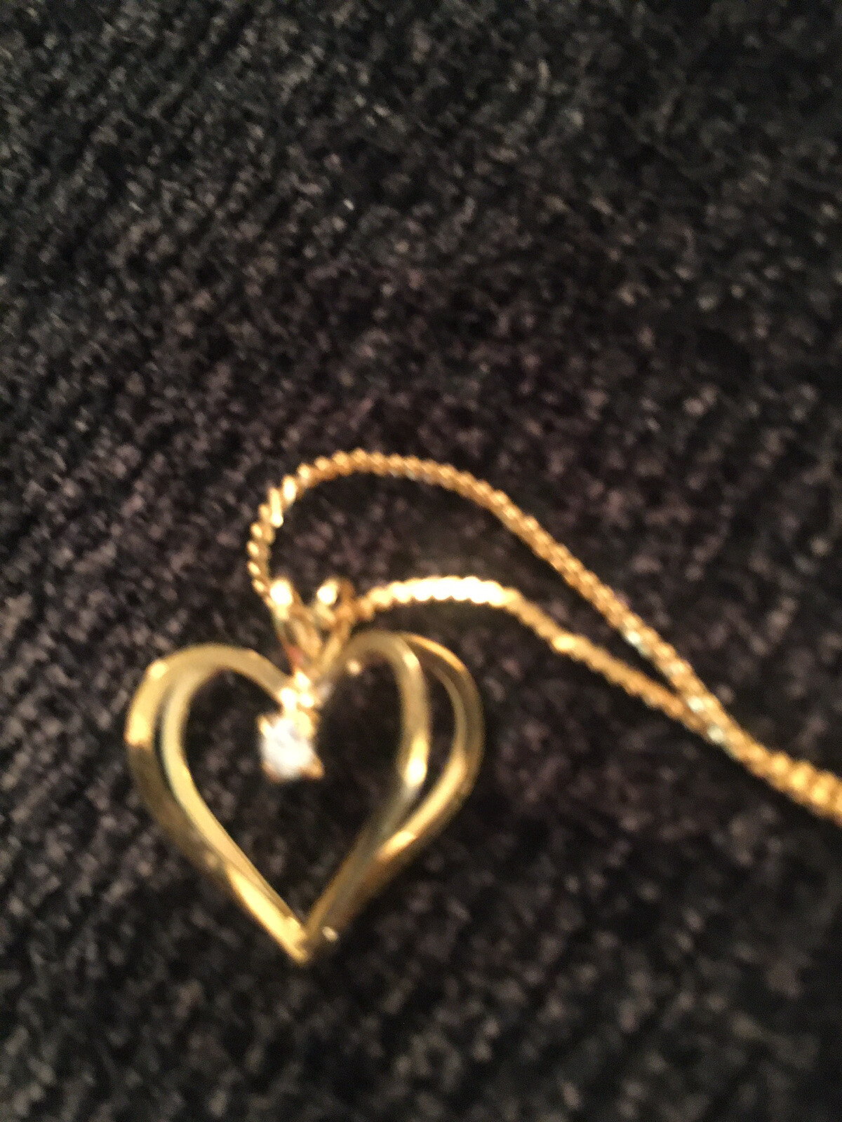 Valentine Necklace Heart Pendant Gold Overlay 3D gift Jewelry