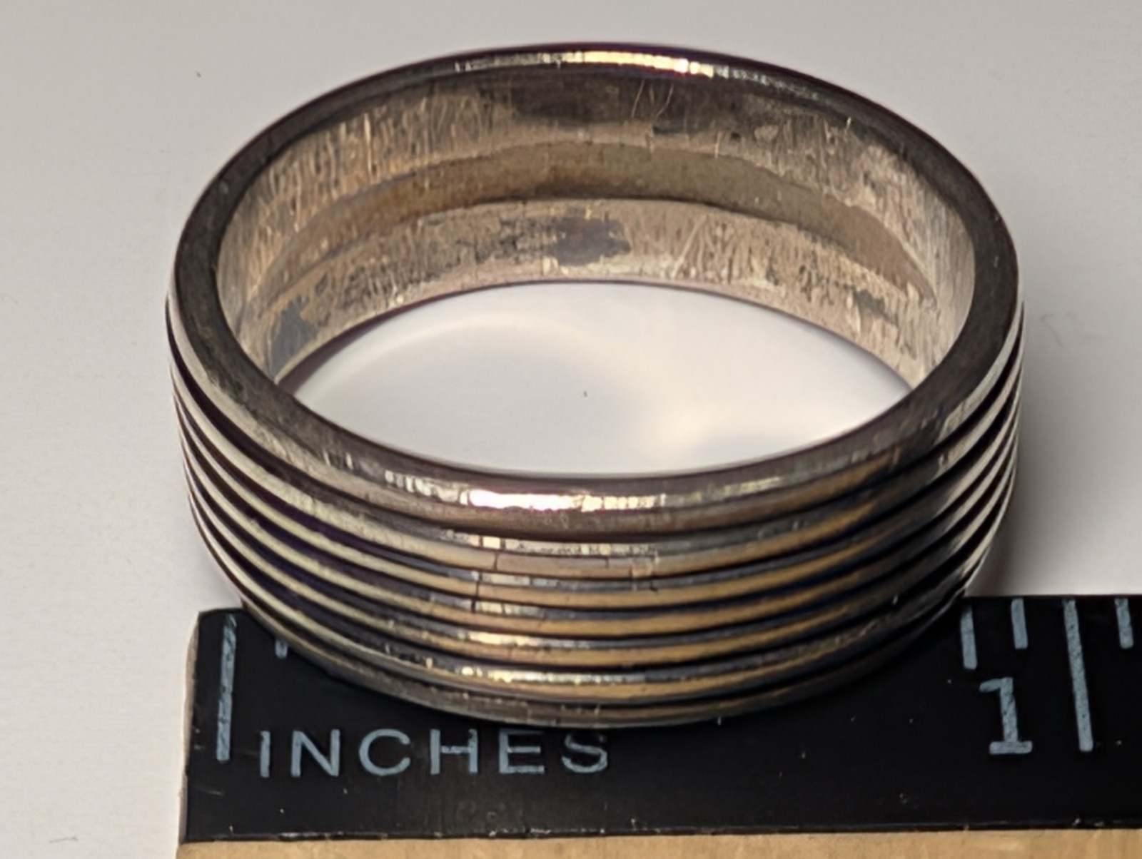 VINTAGE STERLING SILVER BAND RING ABOUT SIZE 12 1/4