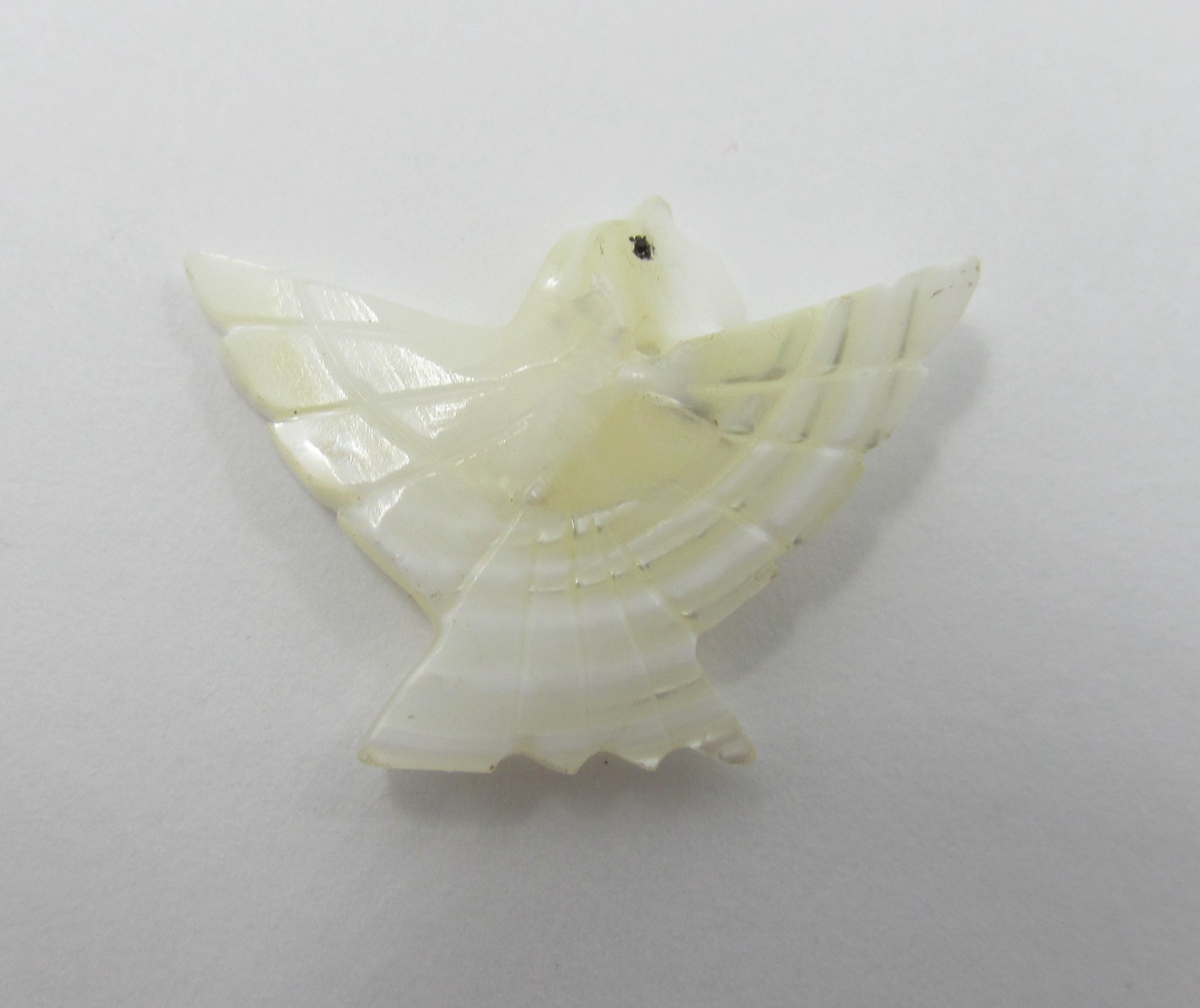 Vintage Mother of Pearl Carved Dove Bead Charms Jewelry Artisan Made