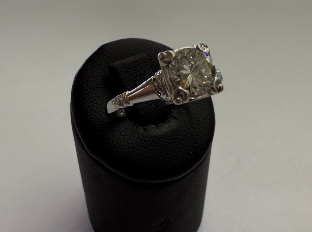Vintage Old European Cut Diamond Solitaire Ring – 1.00ct 14K White Gold