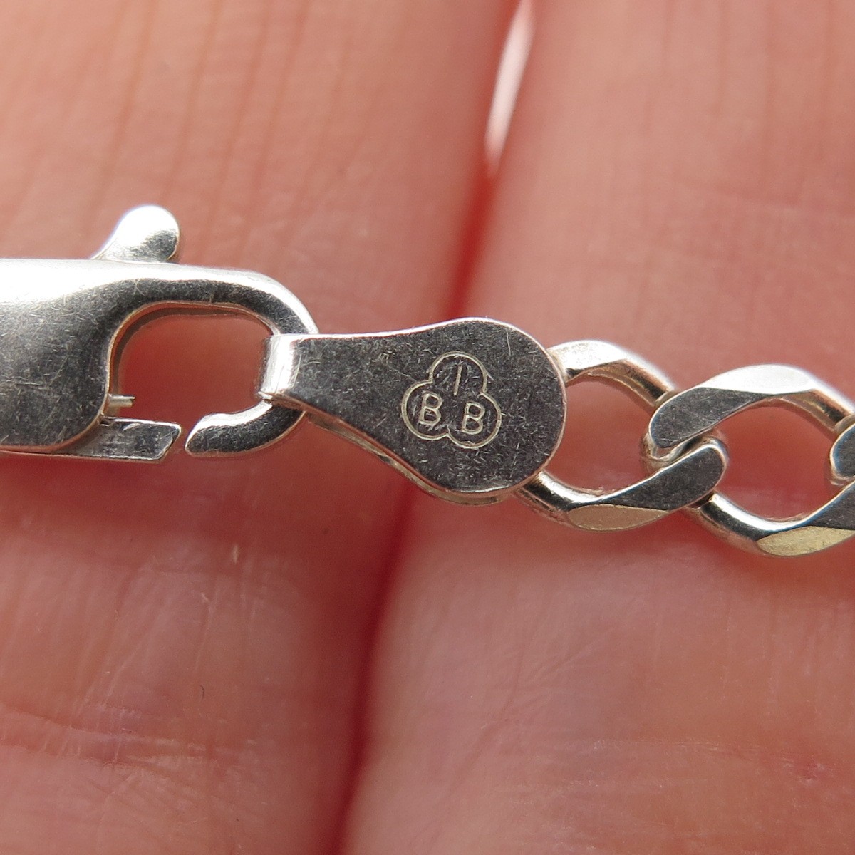 925 Sterling Silver Vintage Italy Figaro Chain Necklace 20″