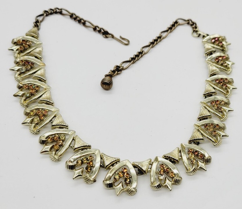 Vintage Necklace Star Aurora Borealis Crystal Runway Signed Statement 17.5 in