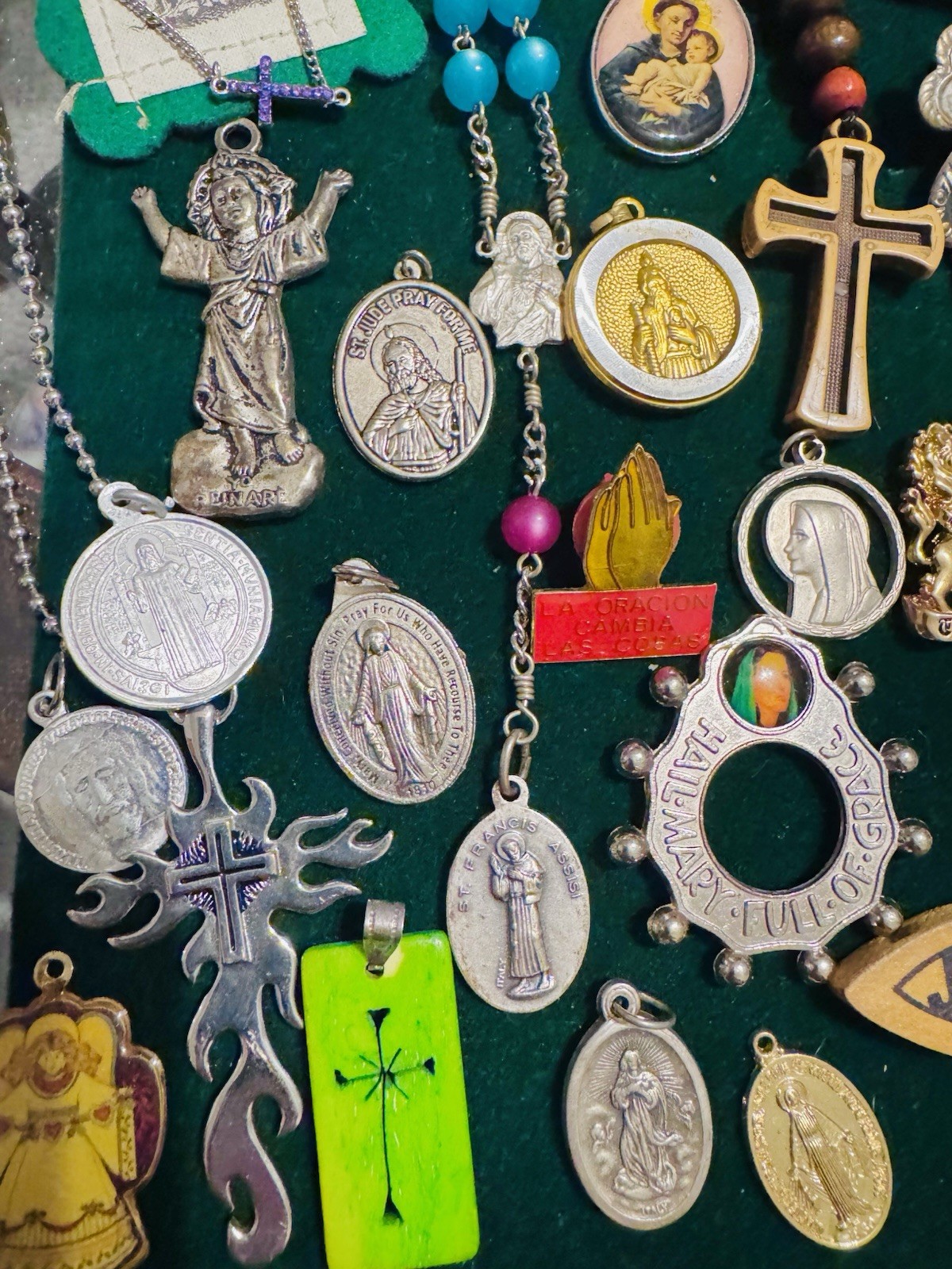 Vintage Modern Religious Cross Necklace Jewelry Lot 120+ Italy Germany Bethlehem