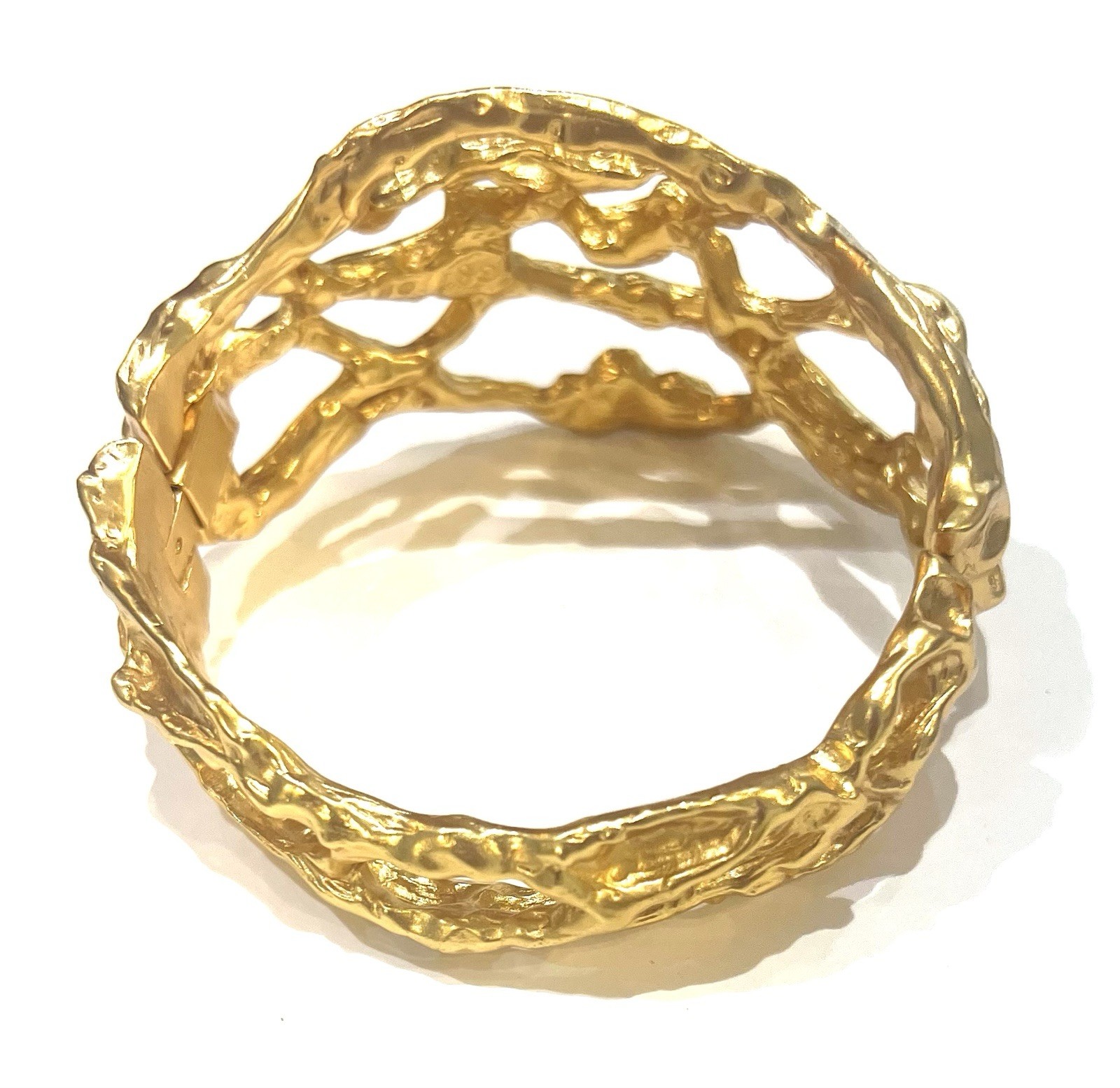 Elizabeth Taylor Gold Tone & Crystal Hinged Bracelet Signed