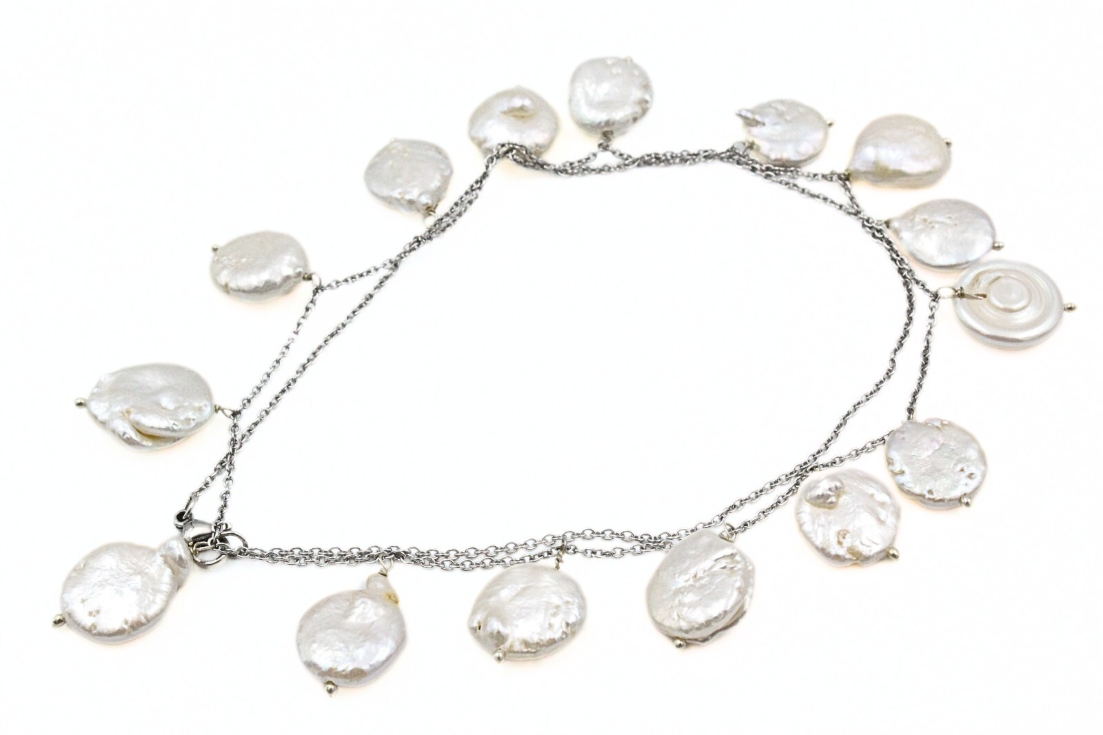 Classic HSN Freshwater Pearl Dangle Station Necklace