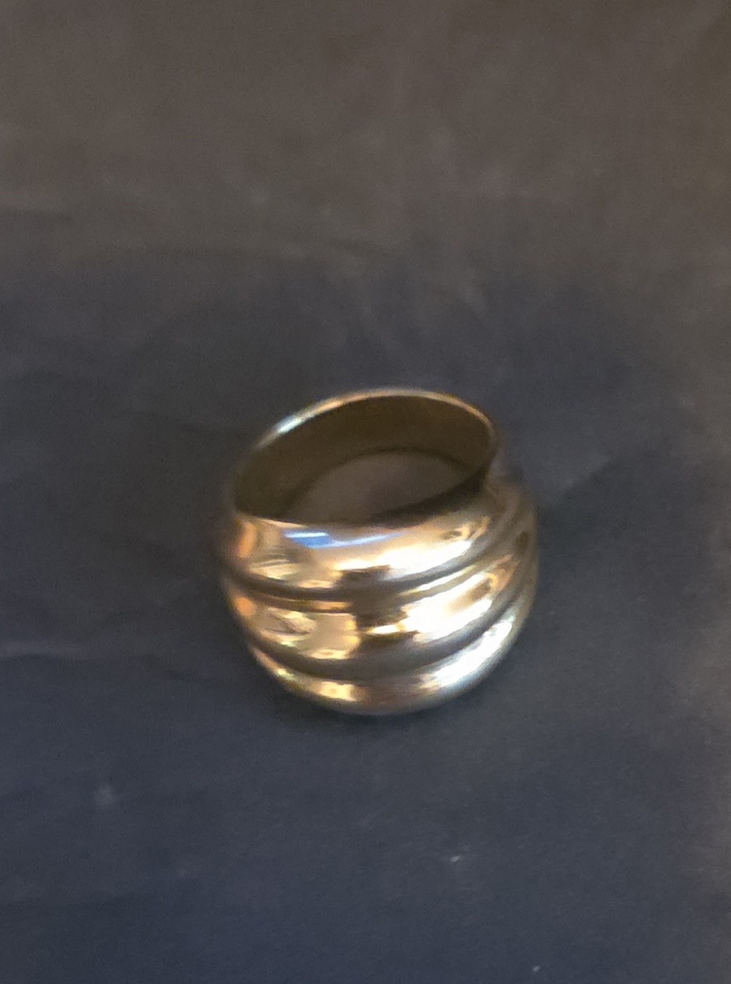 Vintage HSN Triple Band Ring 925 Sterling Silver Gold Vermeil Stacker Statement