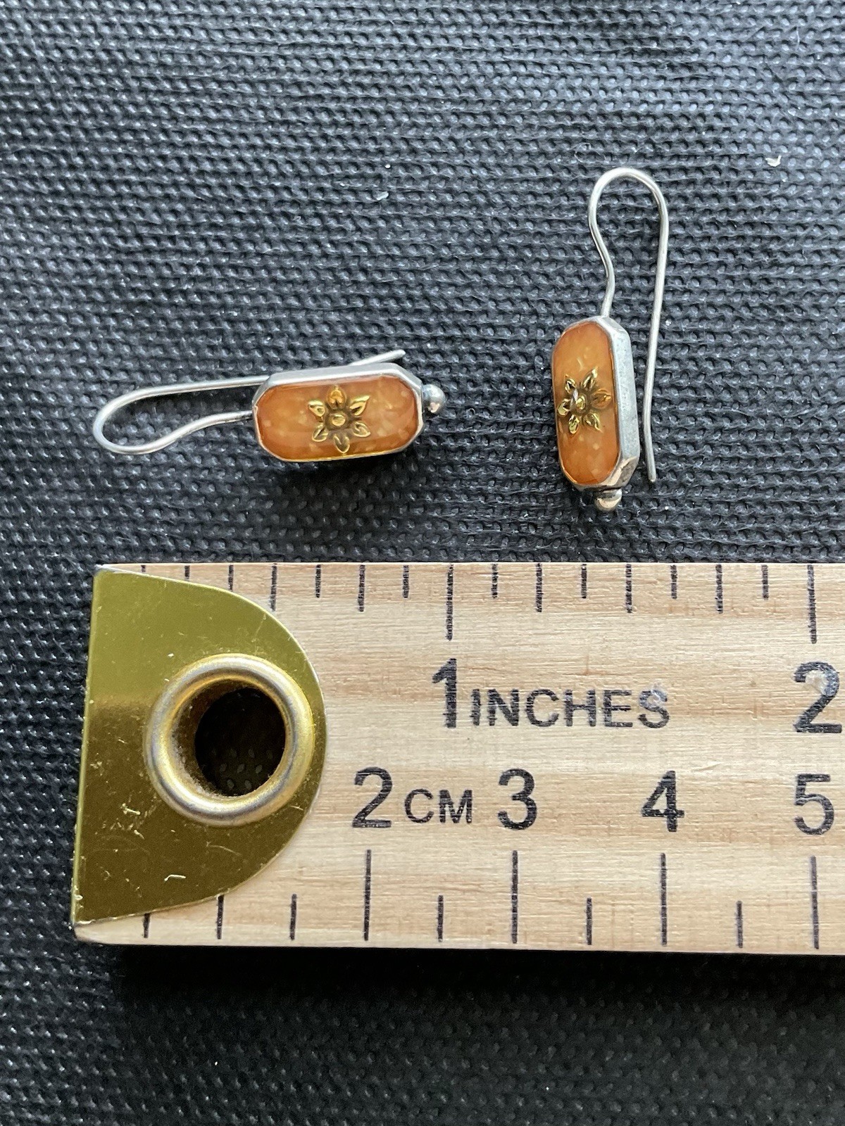 Vintage Carolyn Pollack 925 Sterling Silver Gemstone Earrings Flower Design