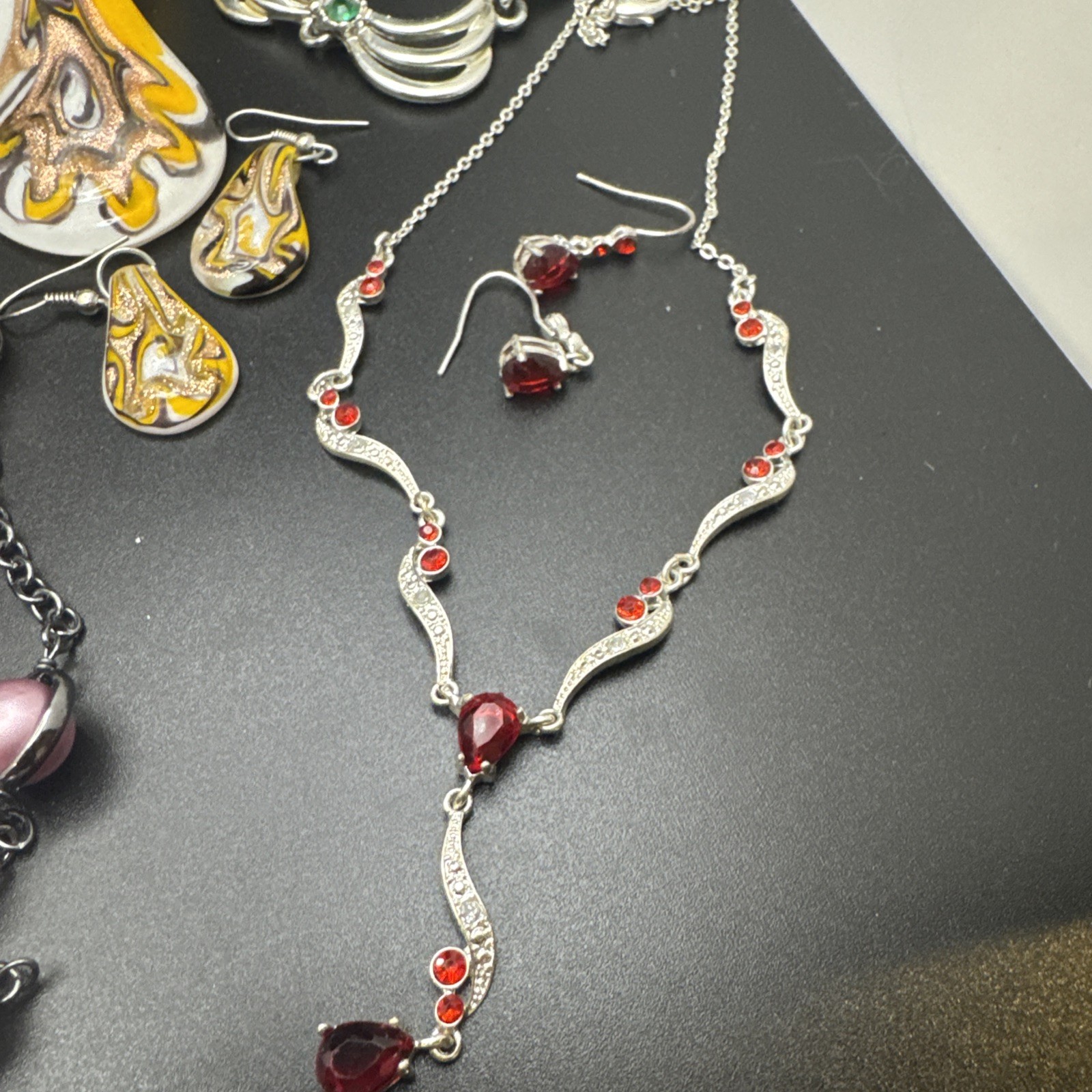 Vintage Costume Jewelry Lot Matching Necklace Earring Sets Boho Statement