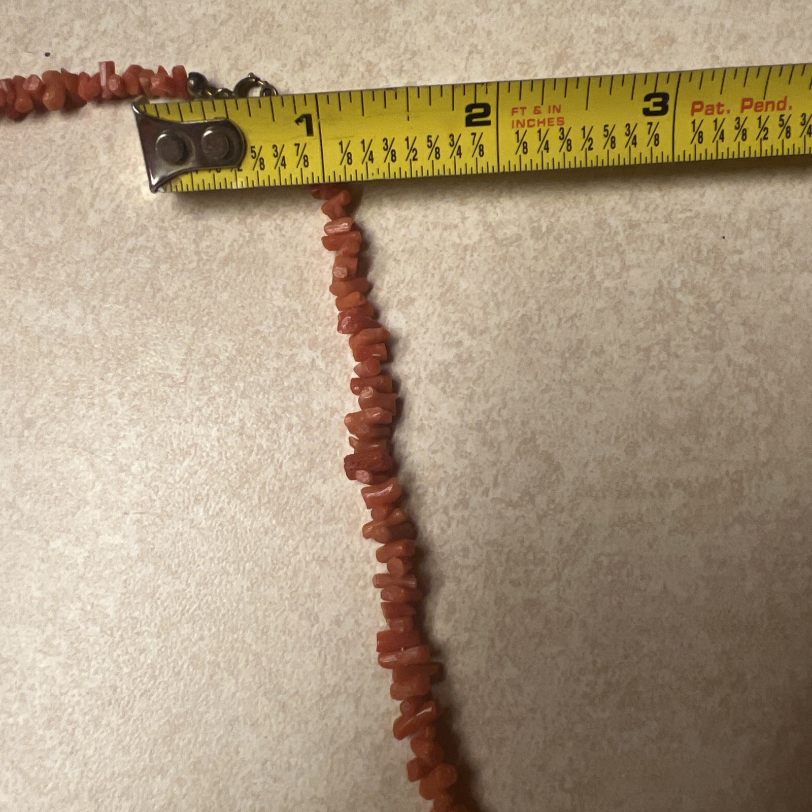 VTG Mediterranean Natural Red coral Salmon necklace 21”