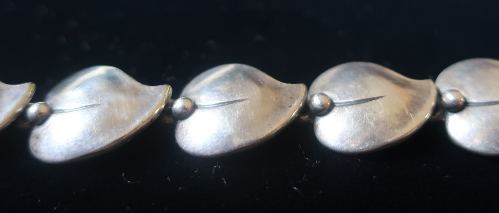 Modernist Sterling Silver Leaf Link Toggle Bracelet N.E. FROM Denmark Niels Erik