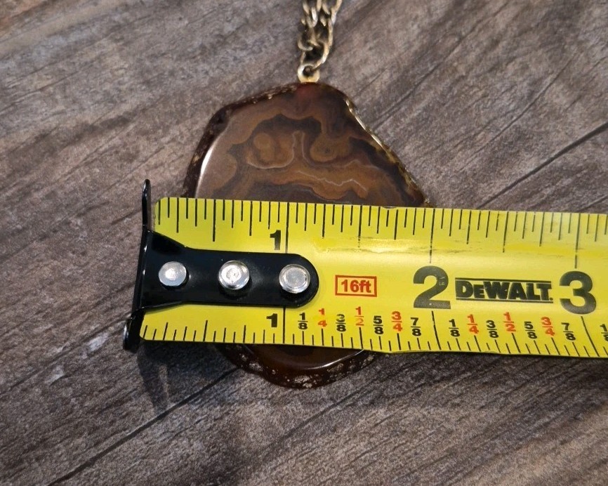 Vintage Stone & Mixed Metal Necklaces, Chipped Tiger’s Eye & Agate Slice Pendant