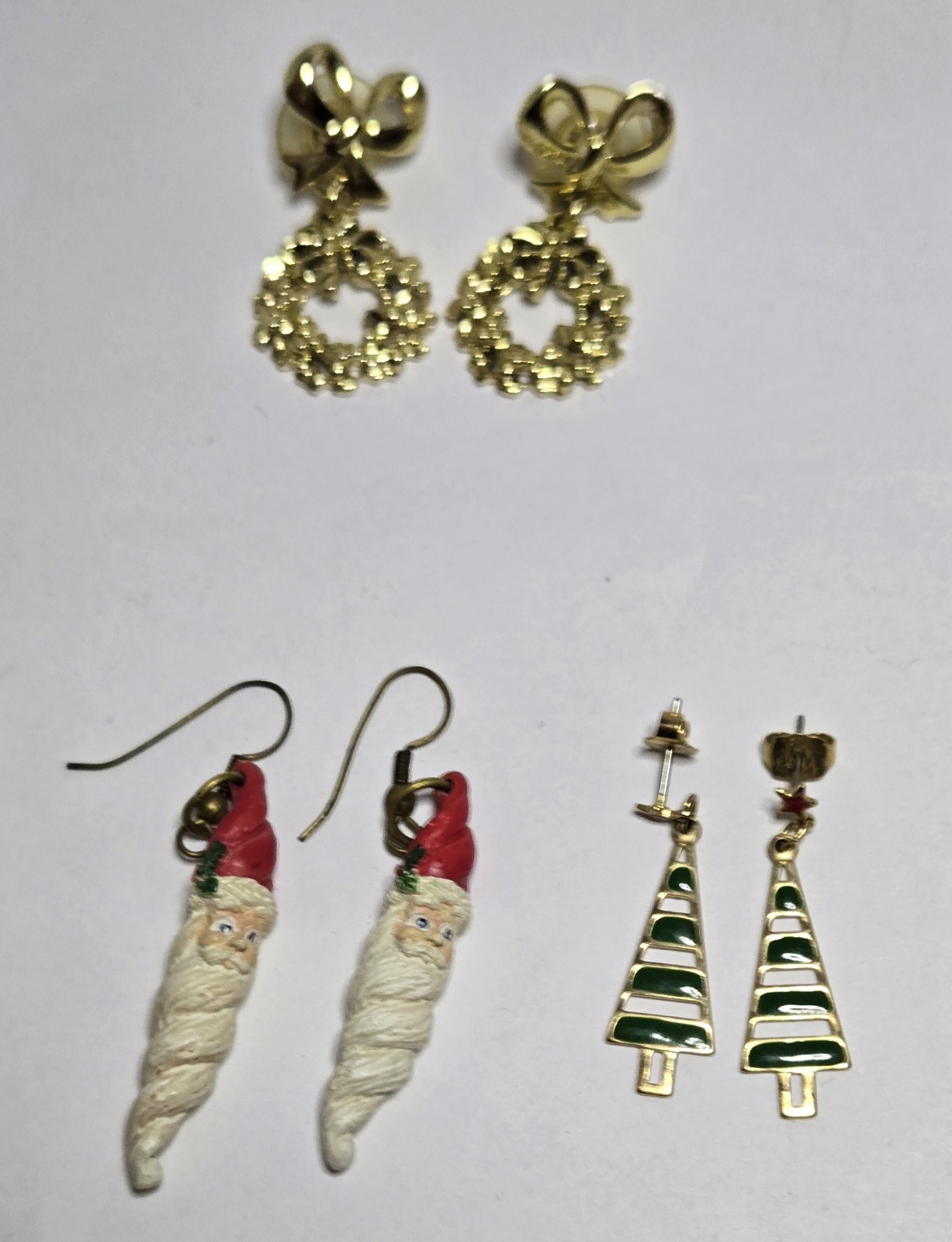 1980s Assorted Christmas Holiday Collectible Earrings Set Vintage Lot Of 7
