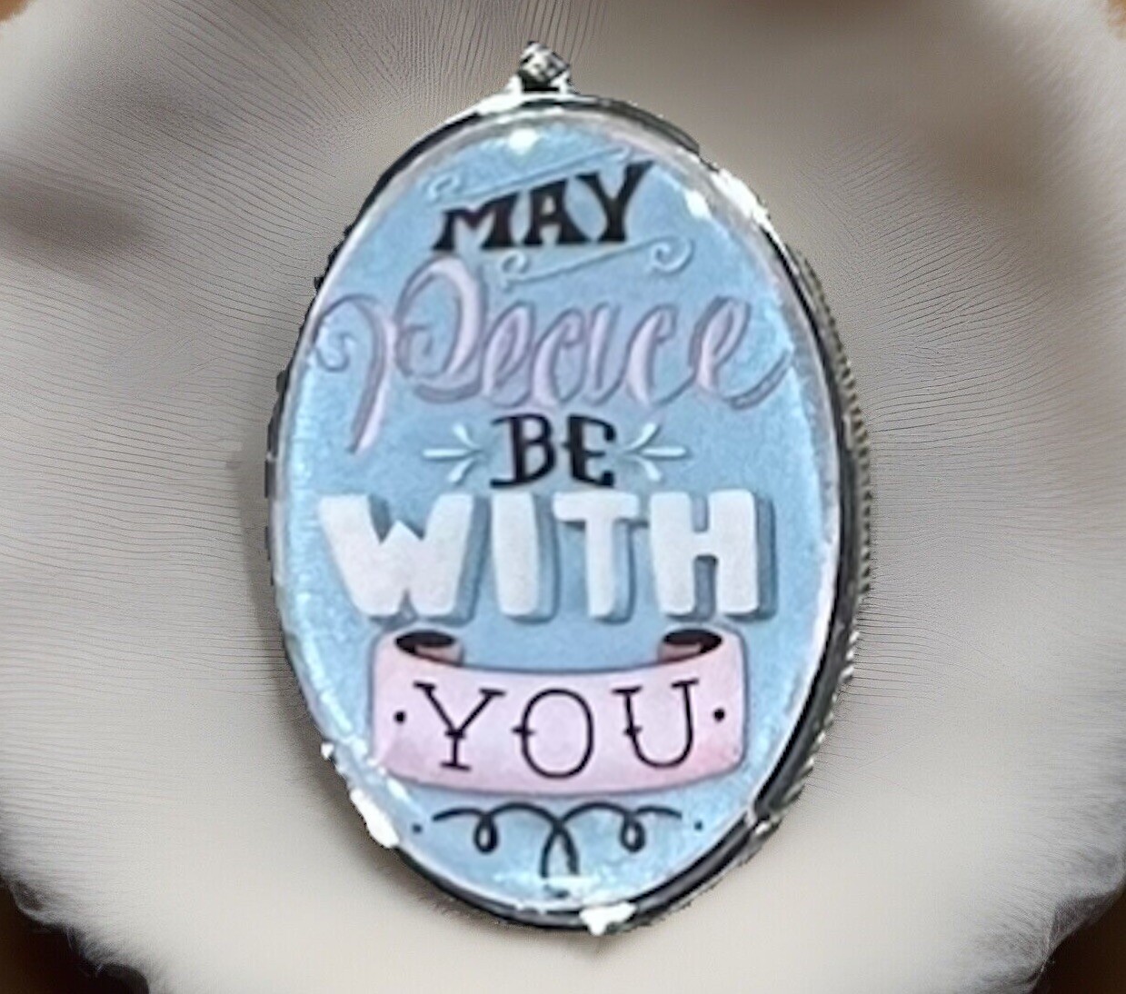 May Peace Be With You Pendant And Necklace – Silver Tone