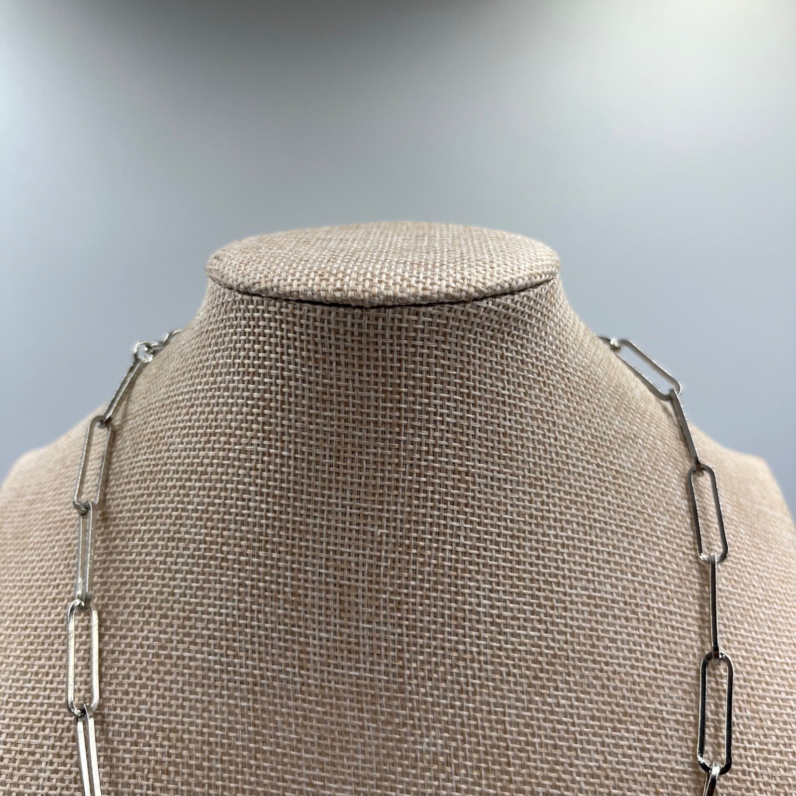 VTG SUGARFIX by BaubleBar Silver Tone Paperclip Link Chain Necklace Minimalist