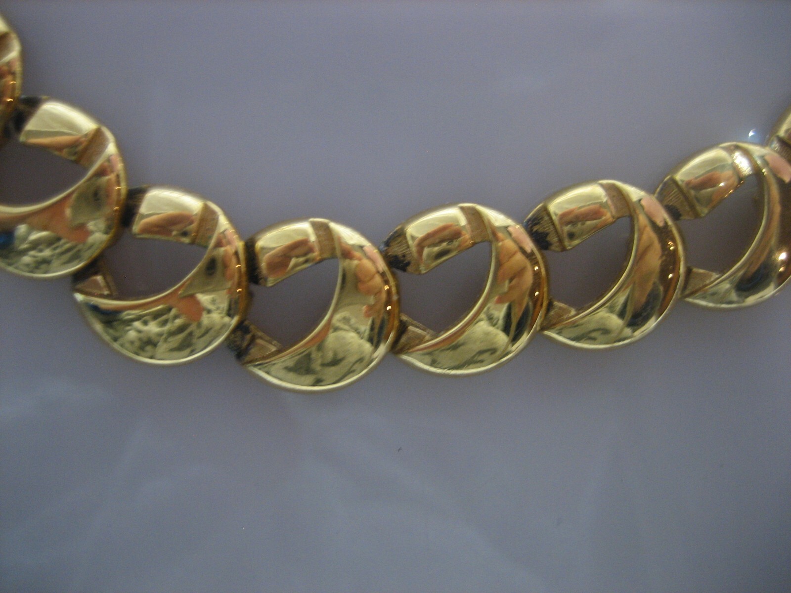 MONET SIGNED GOLD TONE 15″ CHOKER HOOK CLASP NECKLACE