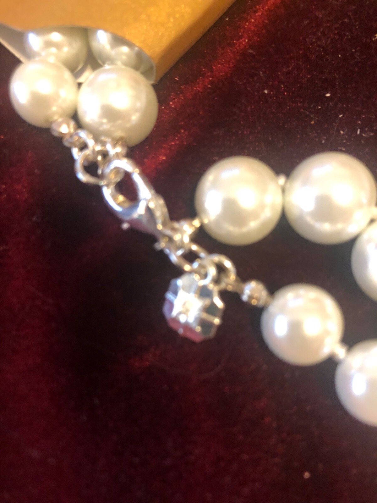 monet 18″ double strand knotted glass pearls NWT bright white with hang tag