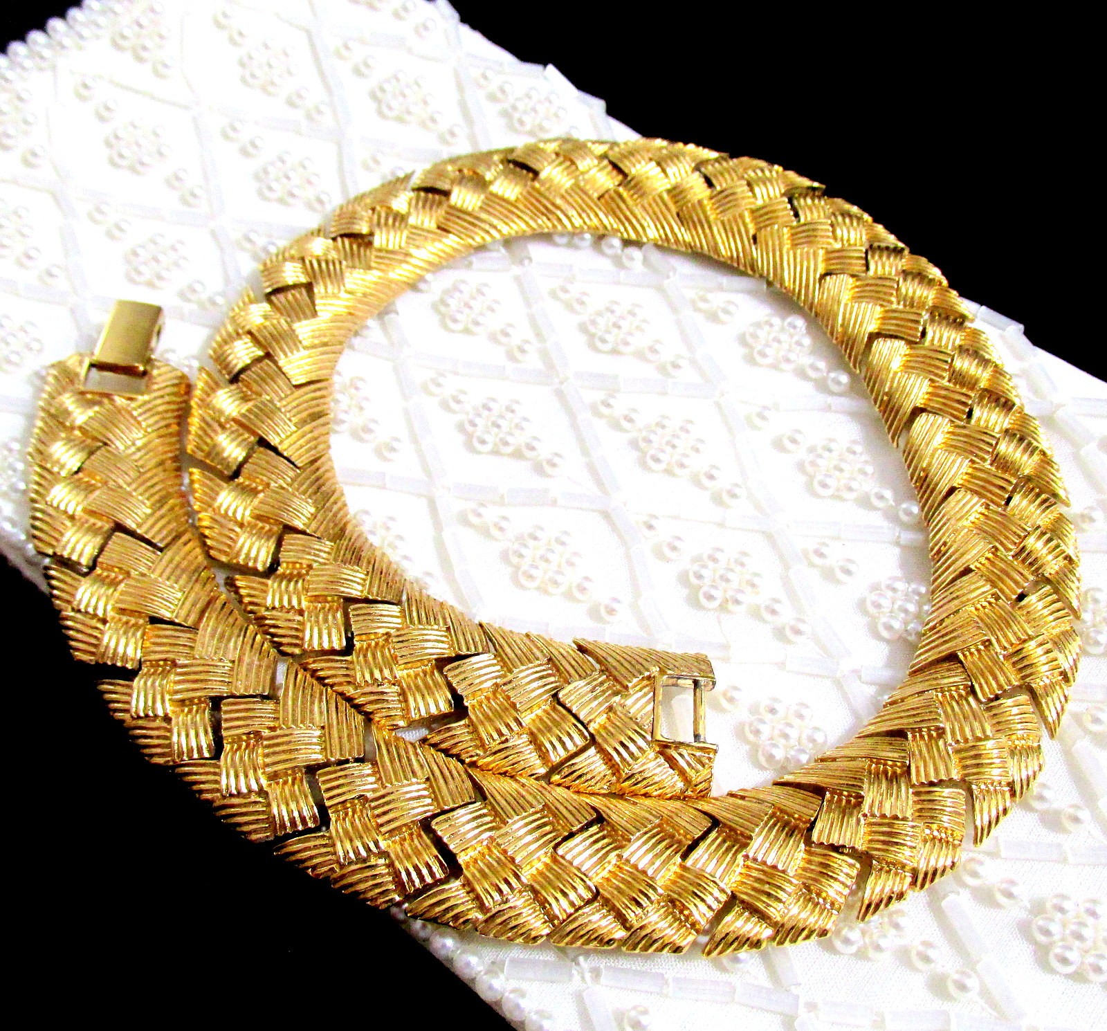 VTG NAPIER GP BRAIDED WOVEN CHAIN 16″ NECKLACE ELEGANT CLASSIC EXC