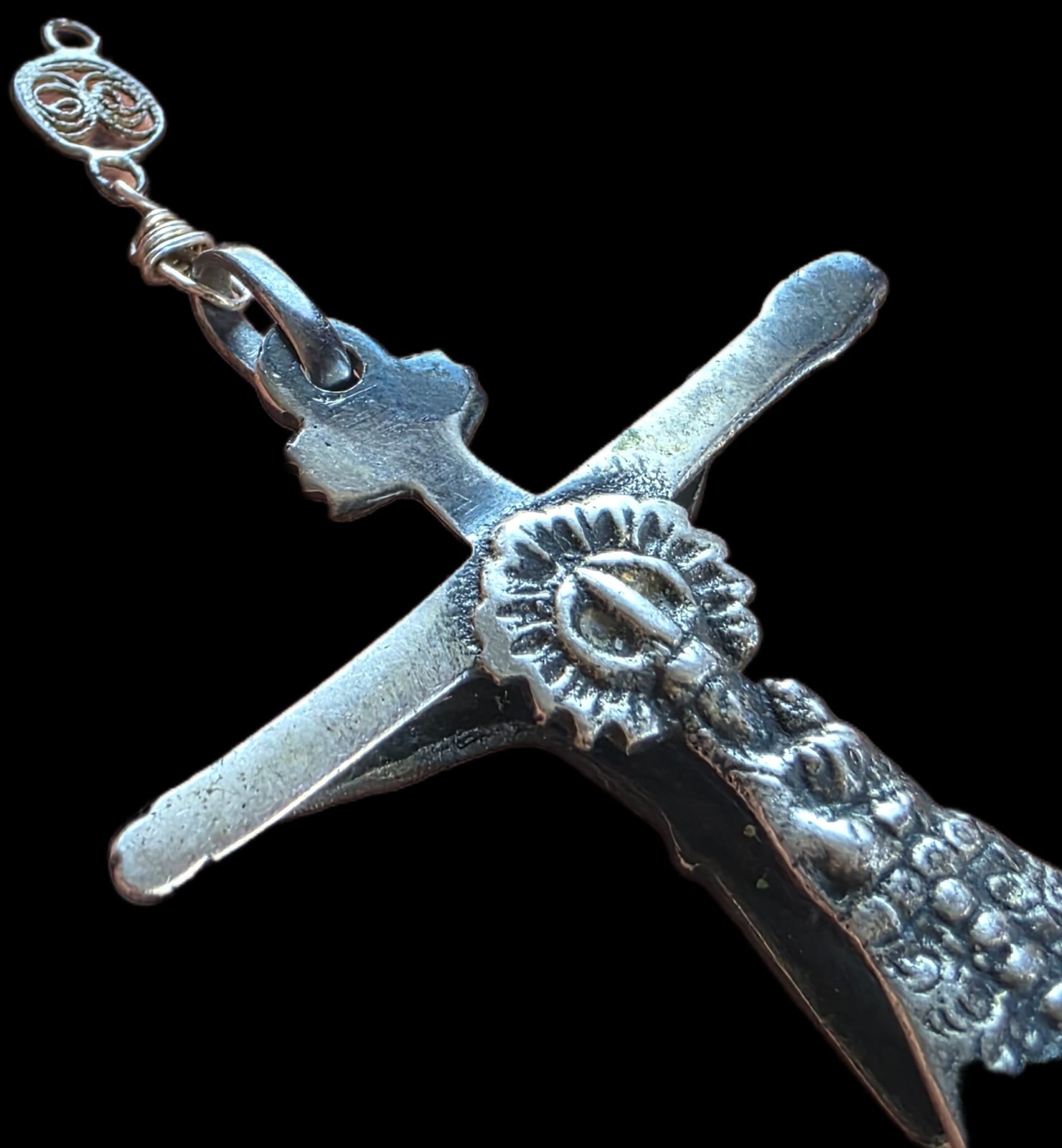 Fine Antique 18Th Century Silver Double Sided Virgin Mary Jesus Pendant C 1700