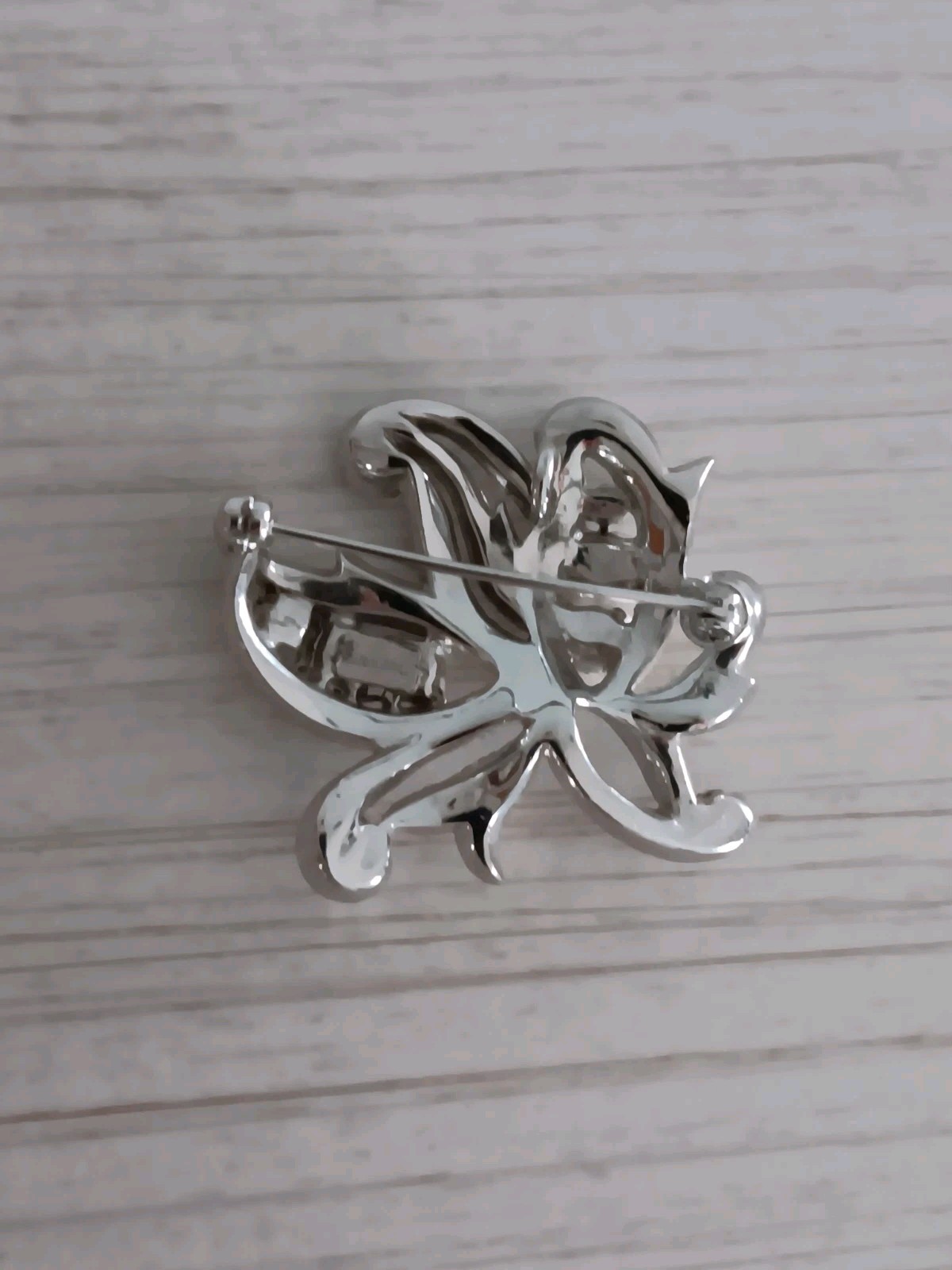 Vintage Dorsons Clear Rhinestone Silver-Tone Brooch Convertible Pendant 1940s