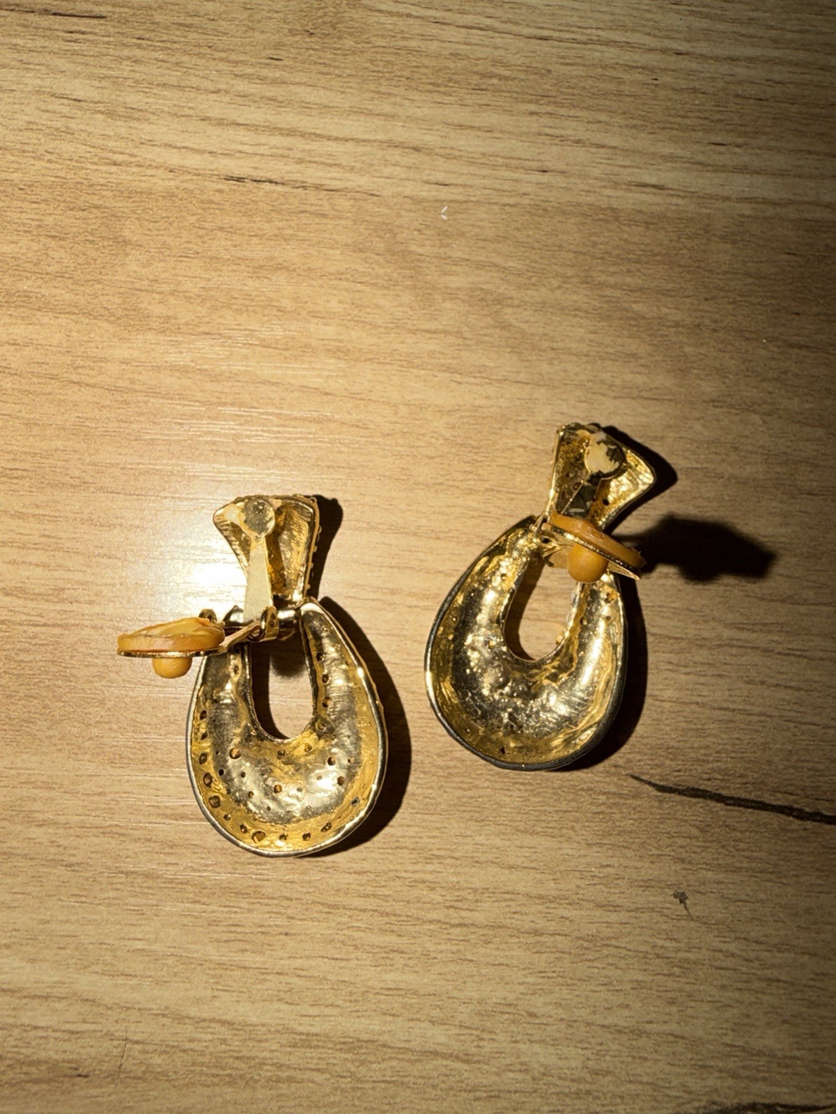 Vintage Rhinestone Door Knocker Clip On Earrings READ