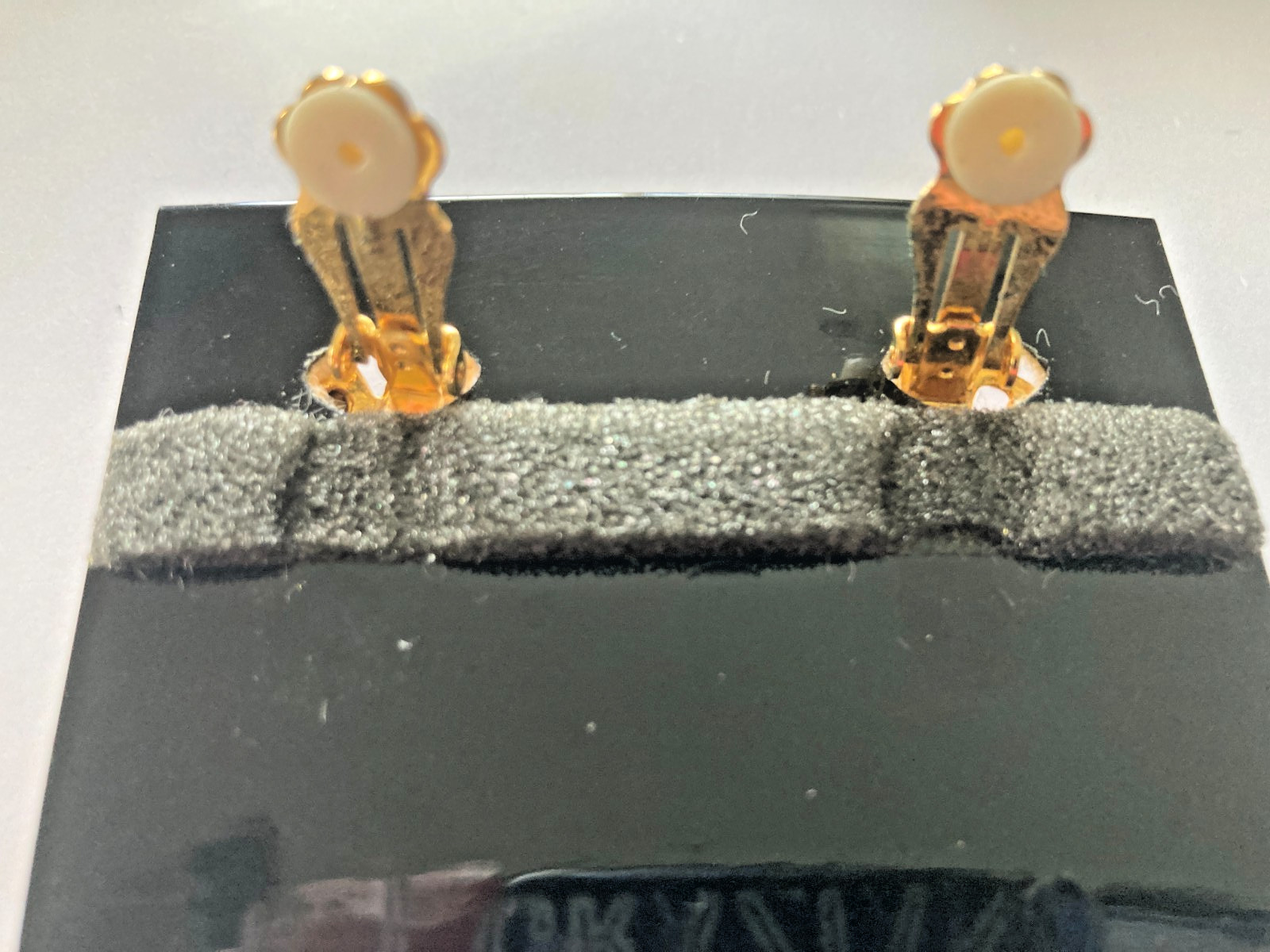 R.J. Graziano Clip on Earrings Blue Stones in Gold Color Setting