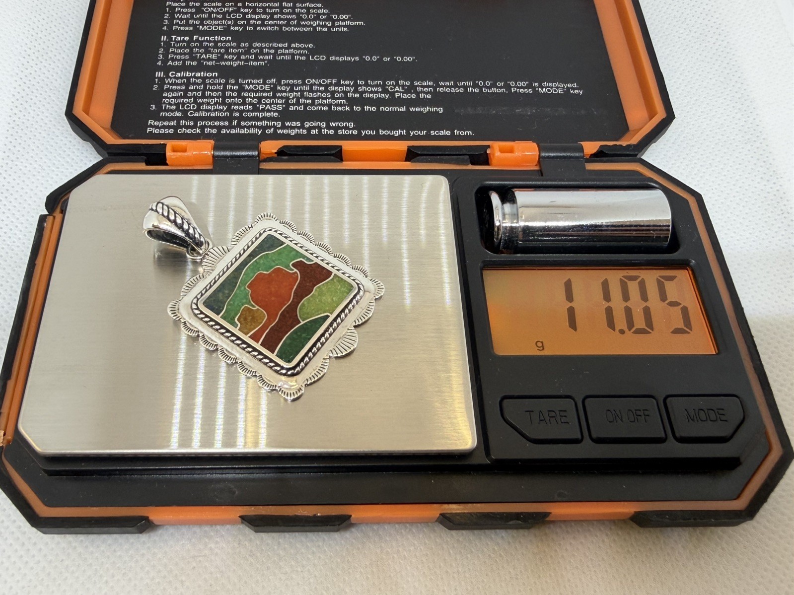 Carolyn Pollack 925 Sterling Silver Desert Scene Colorful Multi-Stone Chip Inlay