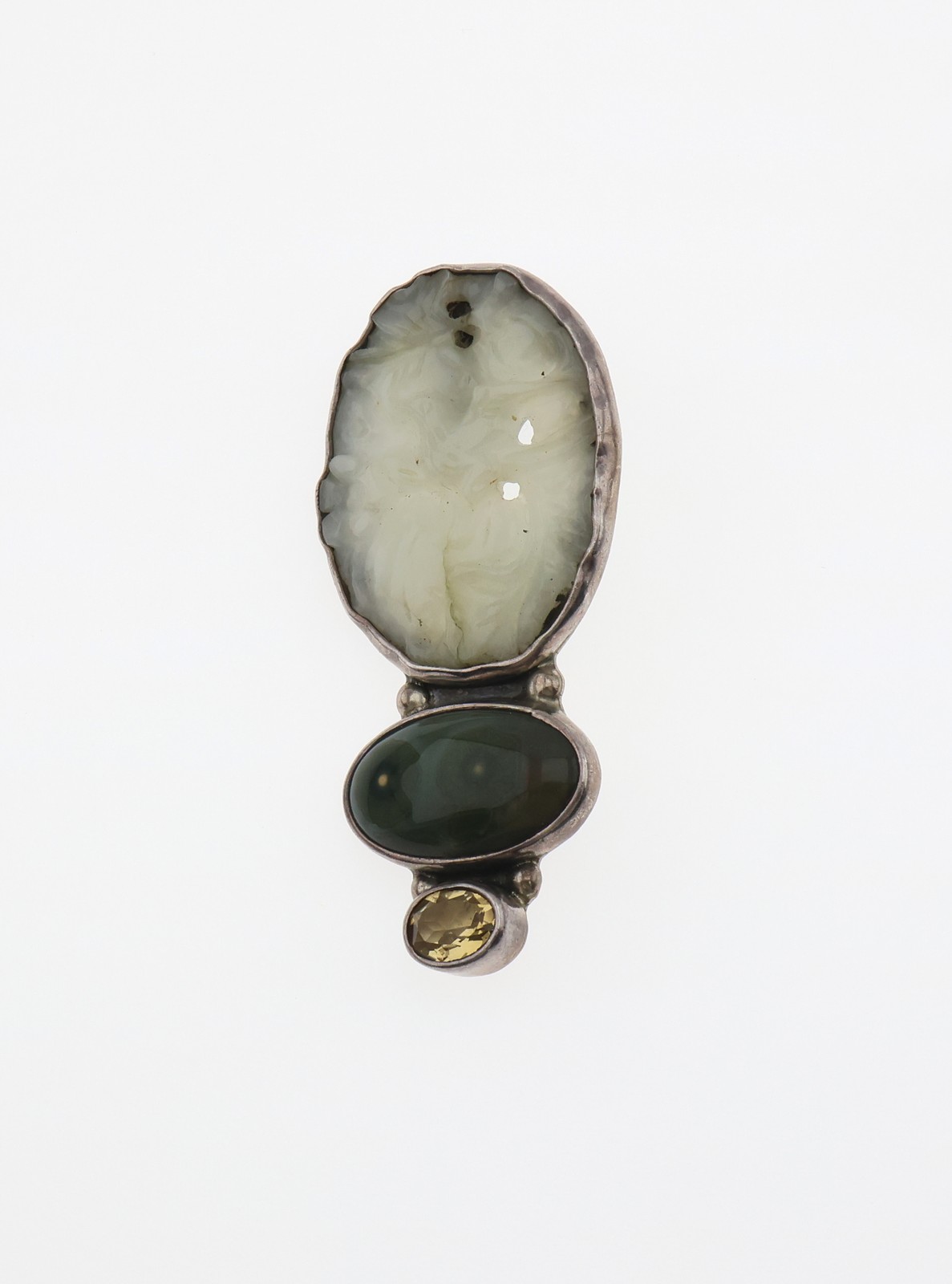 Amy Kahn Russell Sterling Silver Multi-Stone Pendant/Brooch