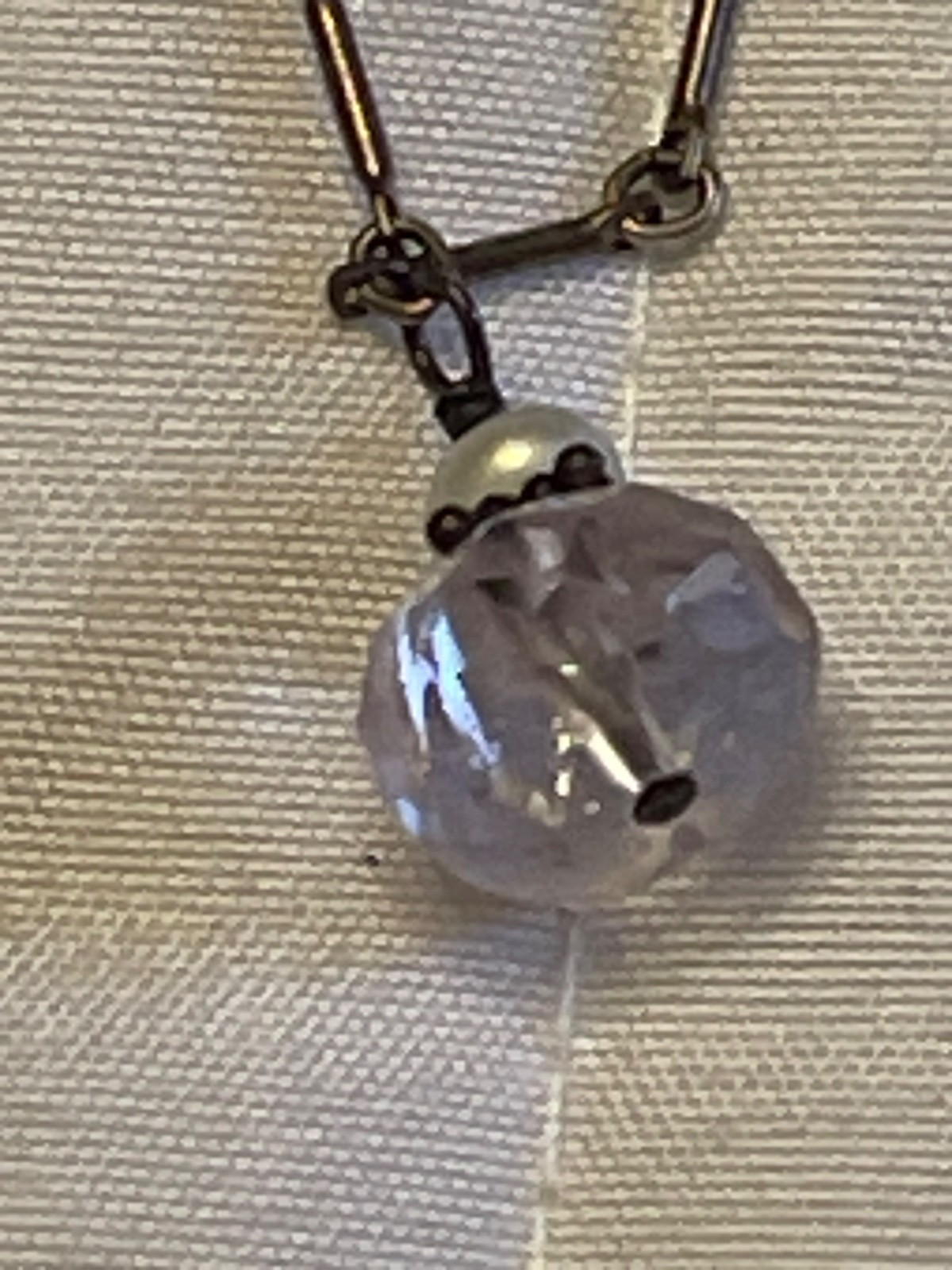 vintage pearl and amethyst 925 silver necklace