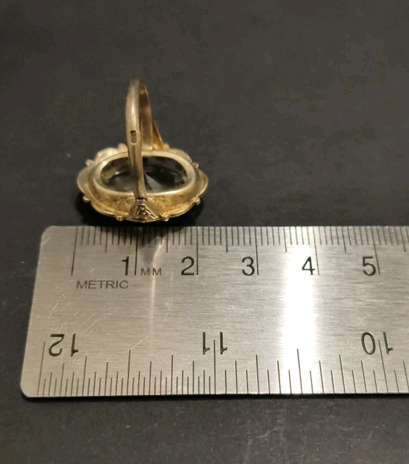 Vintage Gilt Silver Engagement Ring 875 soviet Women’s Jewelry