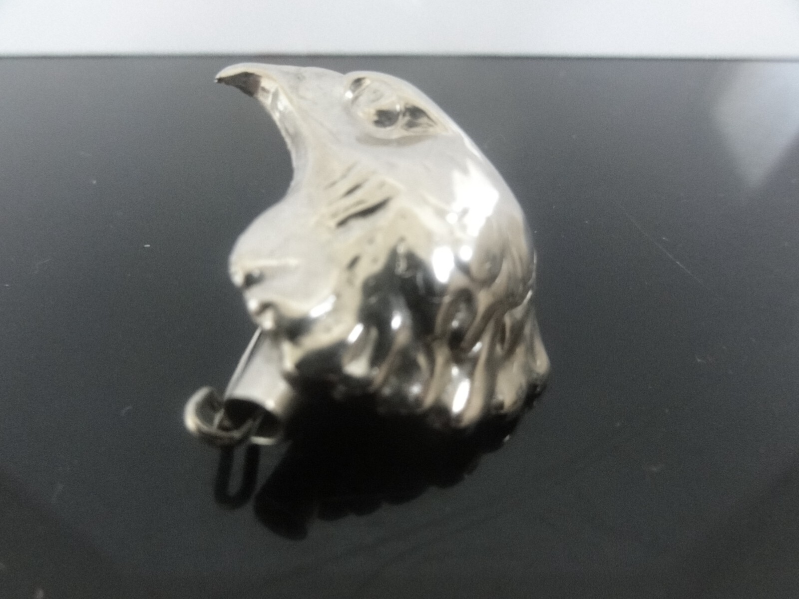 Vtg Rare Silver Eagle Head Man Hat Revere Hunt Pin Brooch with Feather Container