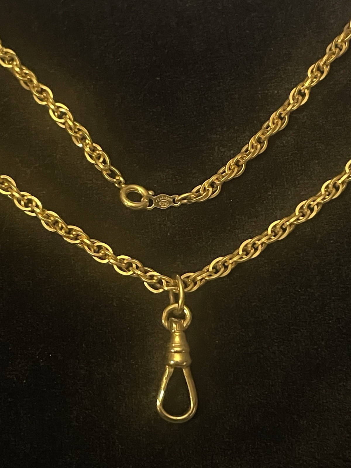 Vintage Edwardian Caco 25″ 12K Y Gold Filled Triple Link Rope Chain Necklace🌺🌺