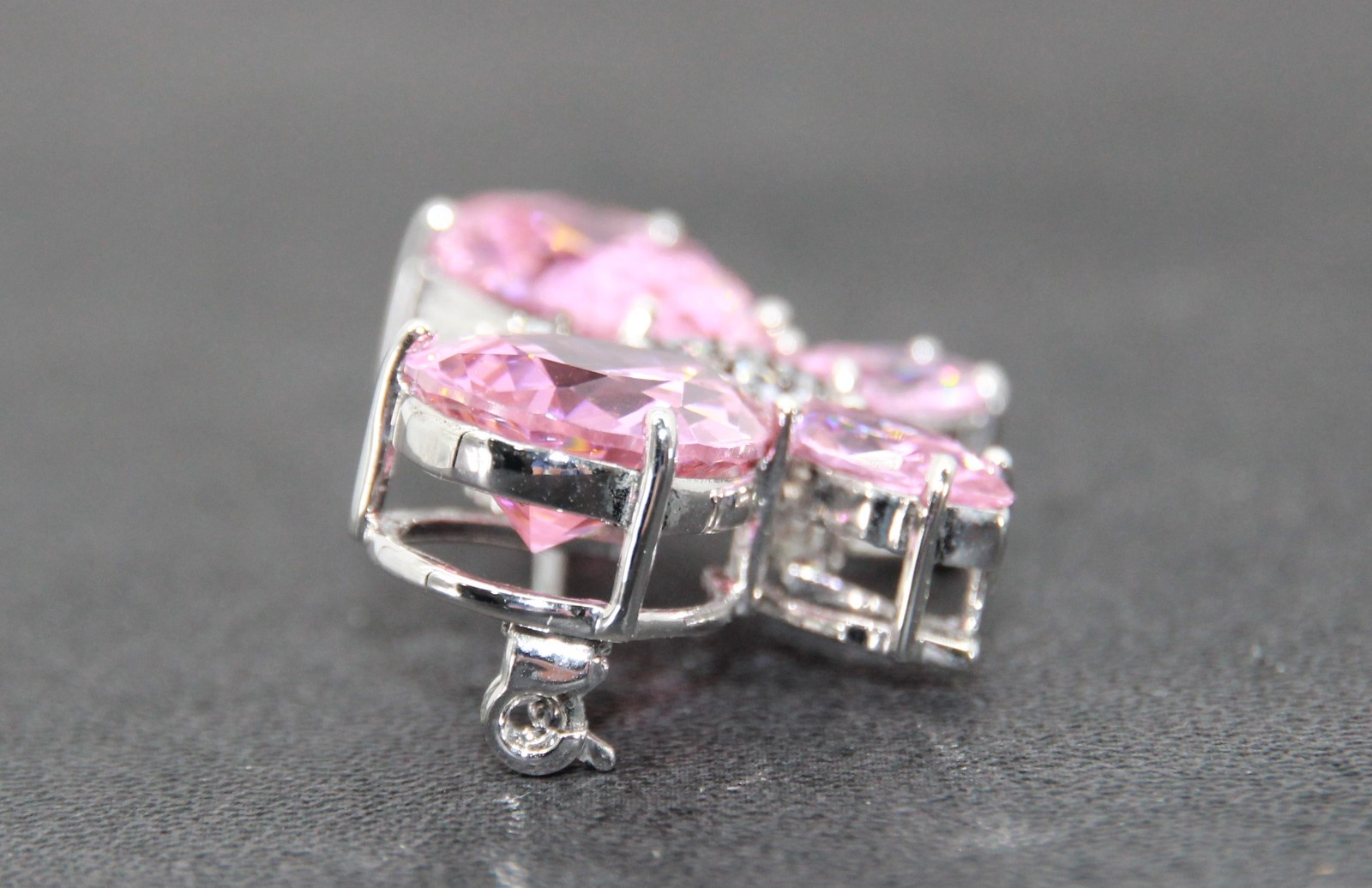 Real Collectibles by Adrienne Pair of Sterling Silver Gemstone Butterfly Pins