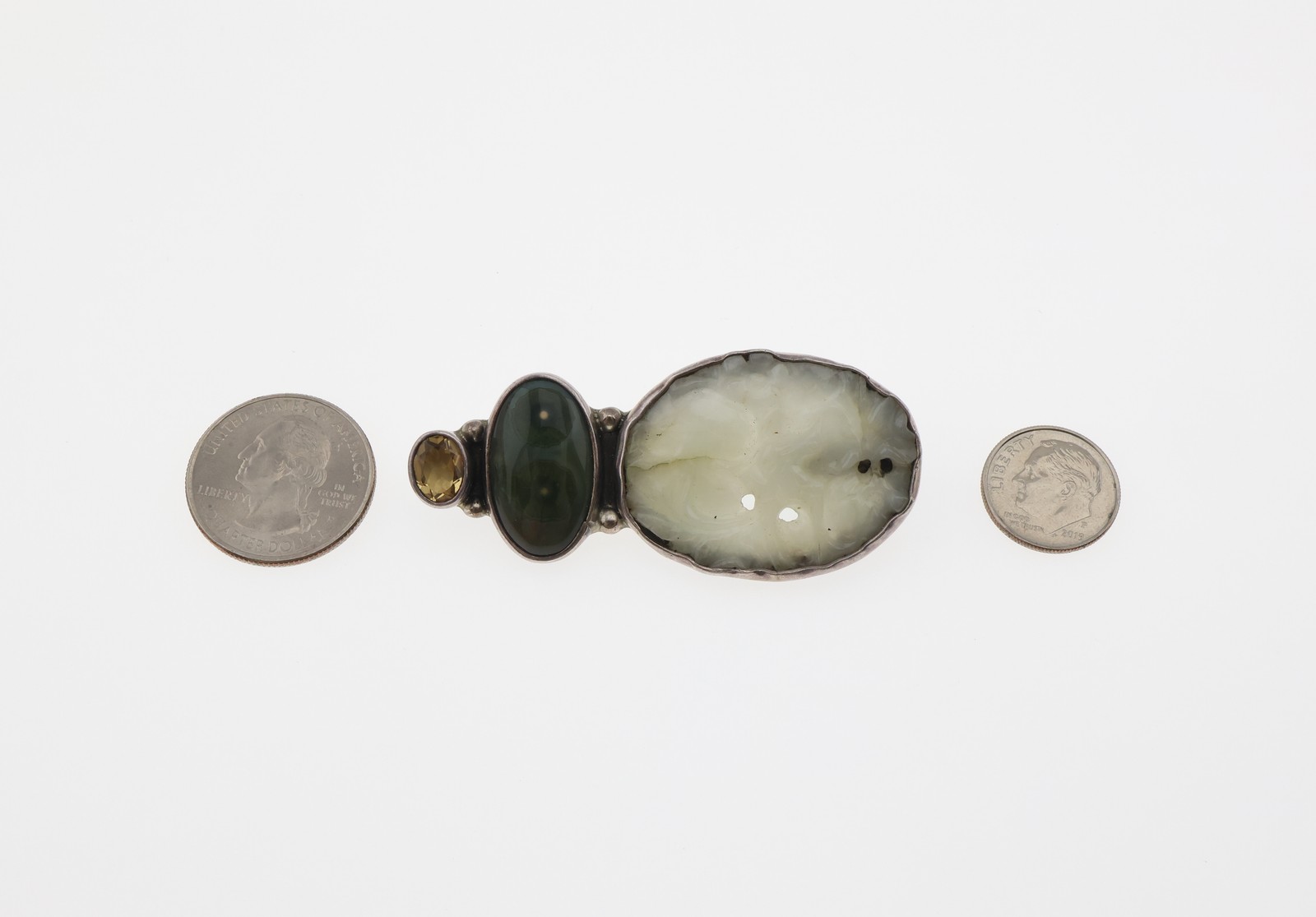 Amy Kahn Russell Sterling Silver Multi-Stone Pendant/Brooch
