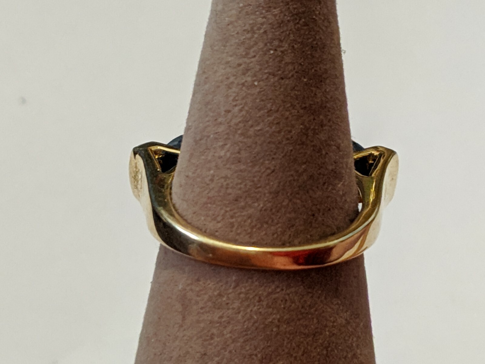 VINTAGE SAPPHIRES VERMEIL STERLING SILVER RING ABOUT SIZE 7 1/2 SIGNED CJ