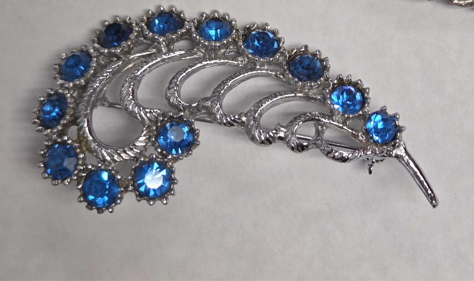 Vintage Blue Costume Jewelry Lot Earrings Brooch Pin Glove Holder Cloak Clasp
