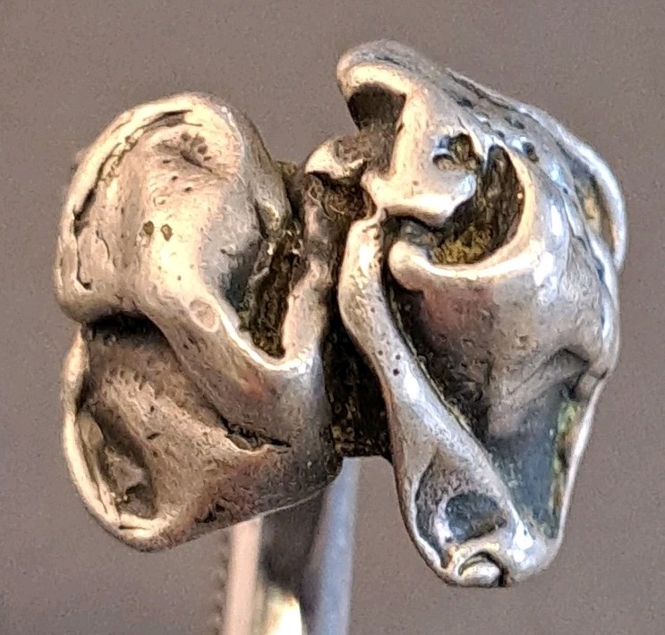 MODERNIST BRUTALIST Sterling Silver DOMED Sculptural Wide Tapered Band Ring 4.25