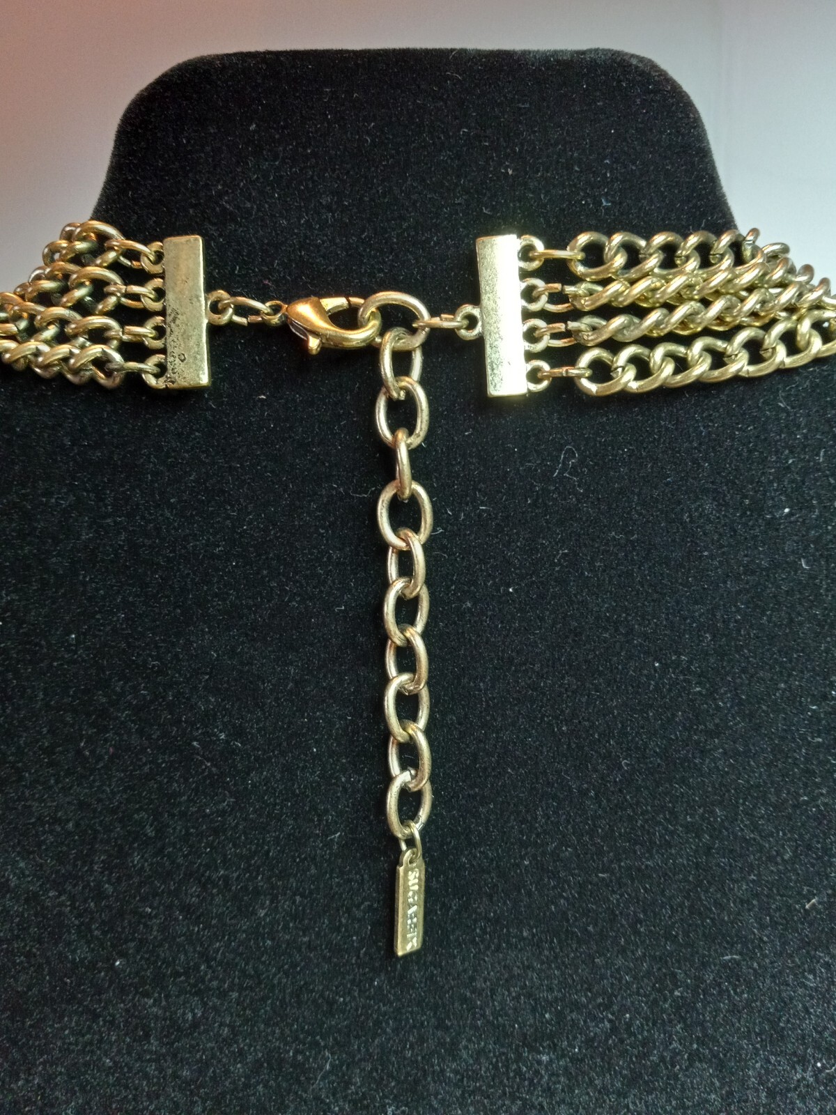 Vintage Sugarfix By Baublebar White/Gray Crackle 5 Strand Adjustable Necklace