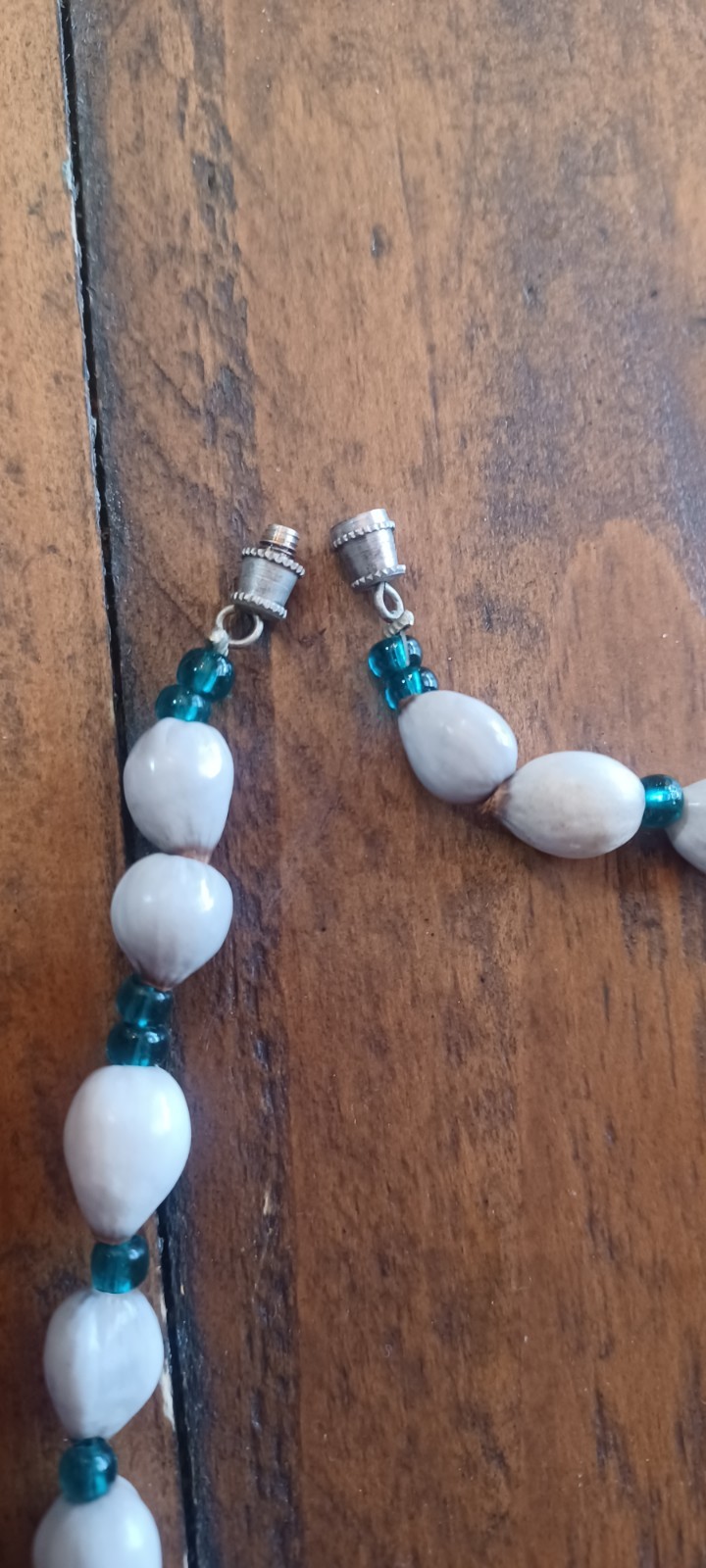 Vintage Necklace Glass Beads And Shell Like. Beautiful