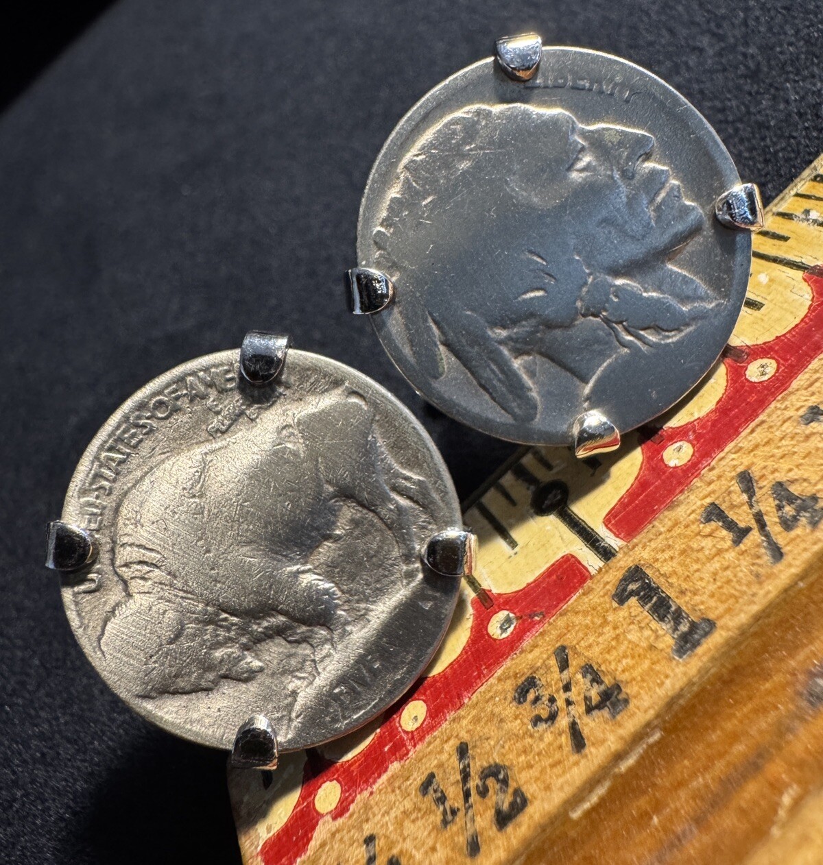 Vintage 1937 Buffalo Indian Head Nickel Cufflinks Collectable