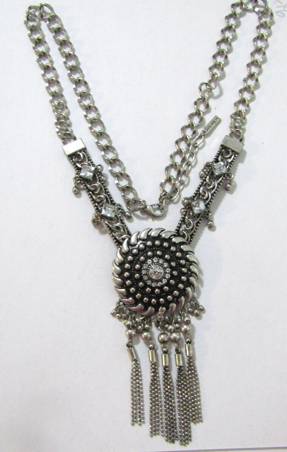 Baublebar Sugarfix Rhinesstone Tassel Pendant Necklace Silver 4*24