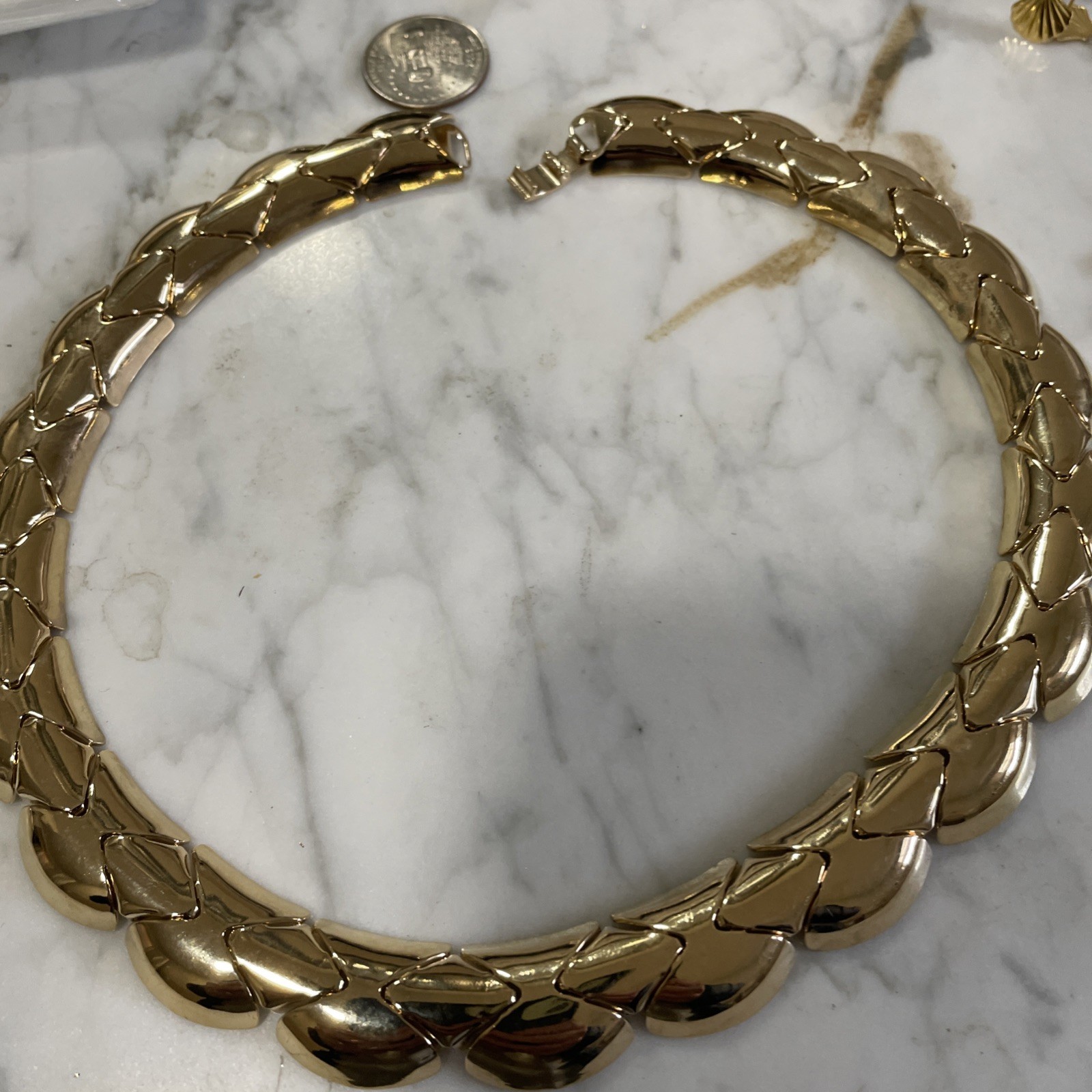 VTG New Gold Plated 17 Mm 18” Link Neck Awesome