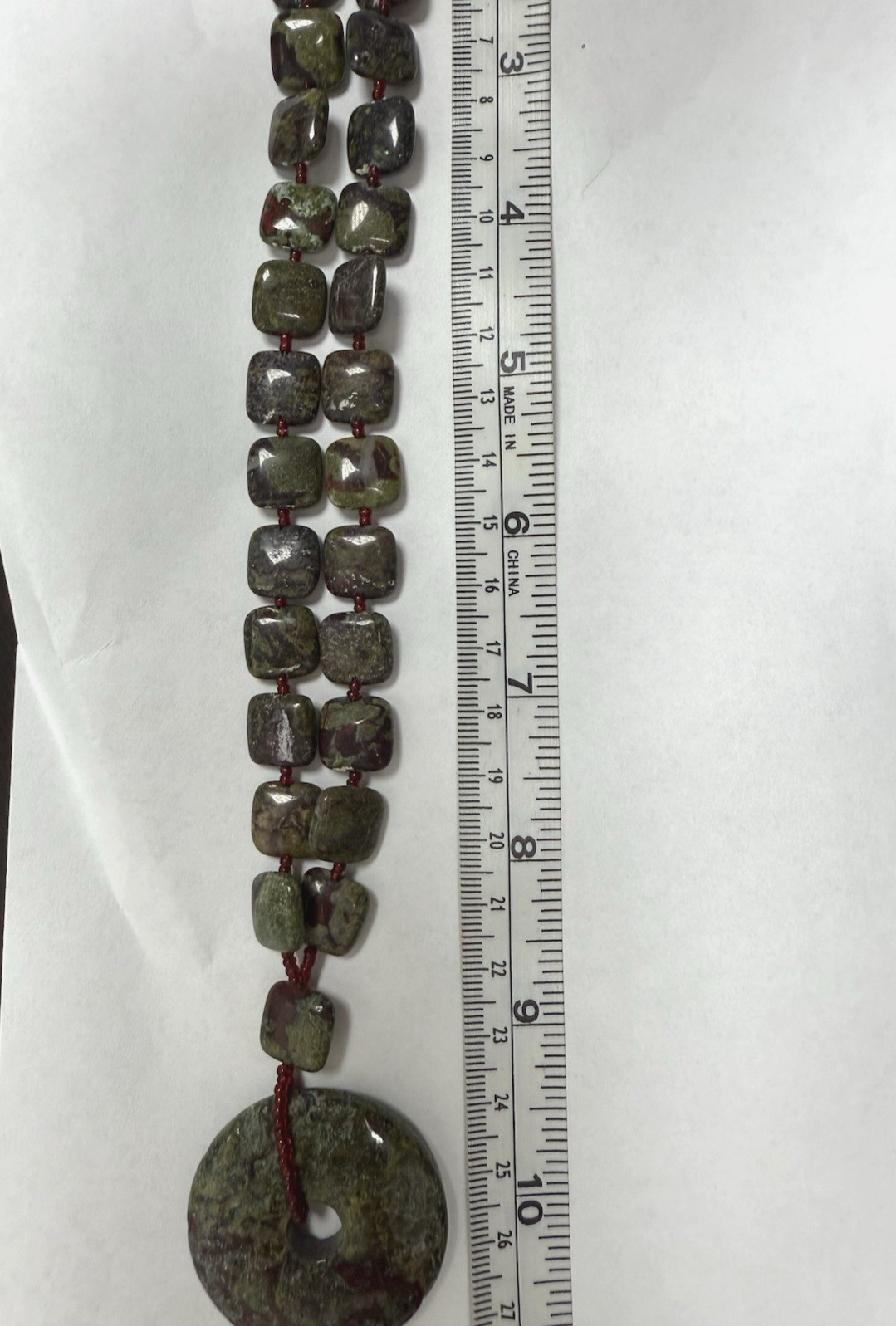 NATURAL JASPER STONES GRAINED SHAPES 10″ LENGTH NECKLACE VTG style timeless