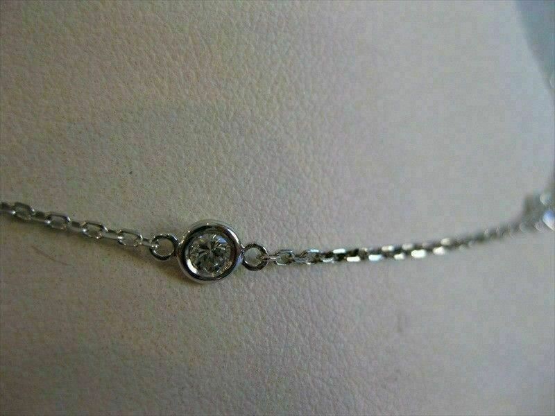 1.05CTW DIAMOND BY THE YARD 14K WHITE GOLD STATION NECKLACE F/G VVS/VS #19759