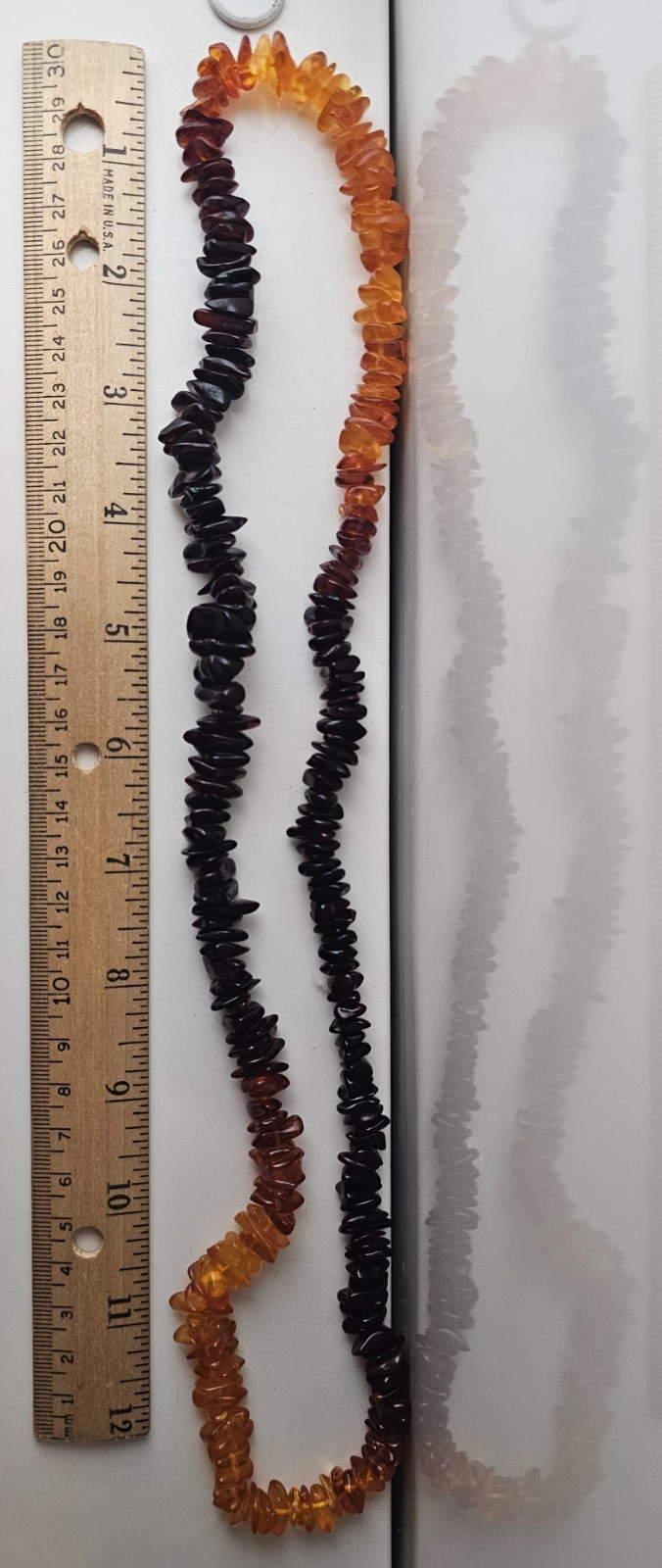 Vintage Genuine Baltic Honey Gold Brown Blk Amber Chip Necklace 28 Inch 3 Color