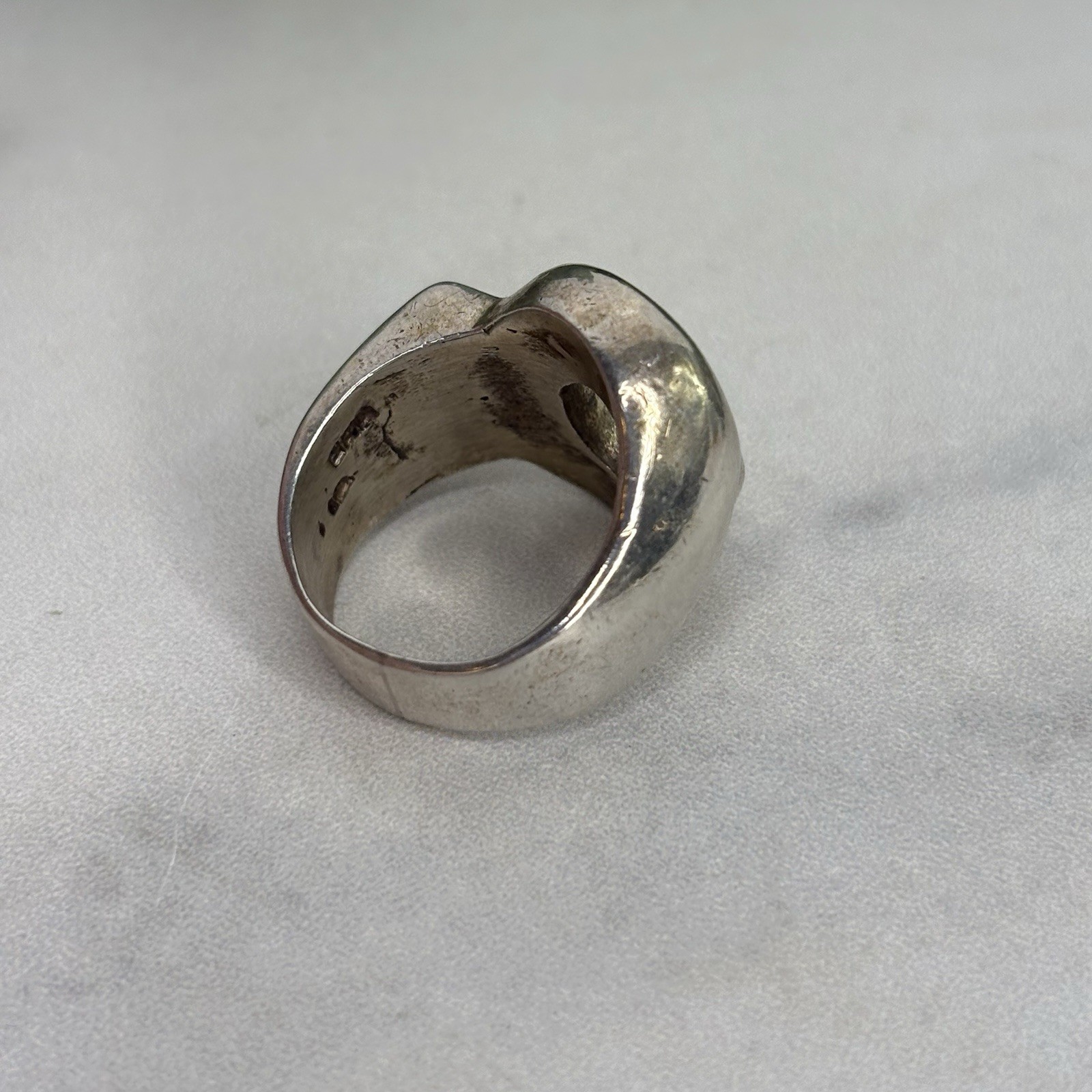 Vintage Taxco Sterling Silver Wave Ring Mexico Modernist Abstract Heavy 22 Grams