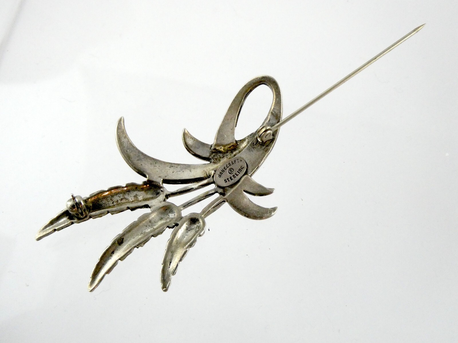 Vintage Danecraft Sterling Silver Wheat Stalks Brooch Pin 925 13.9g 2 3/8 Inches